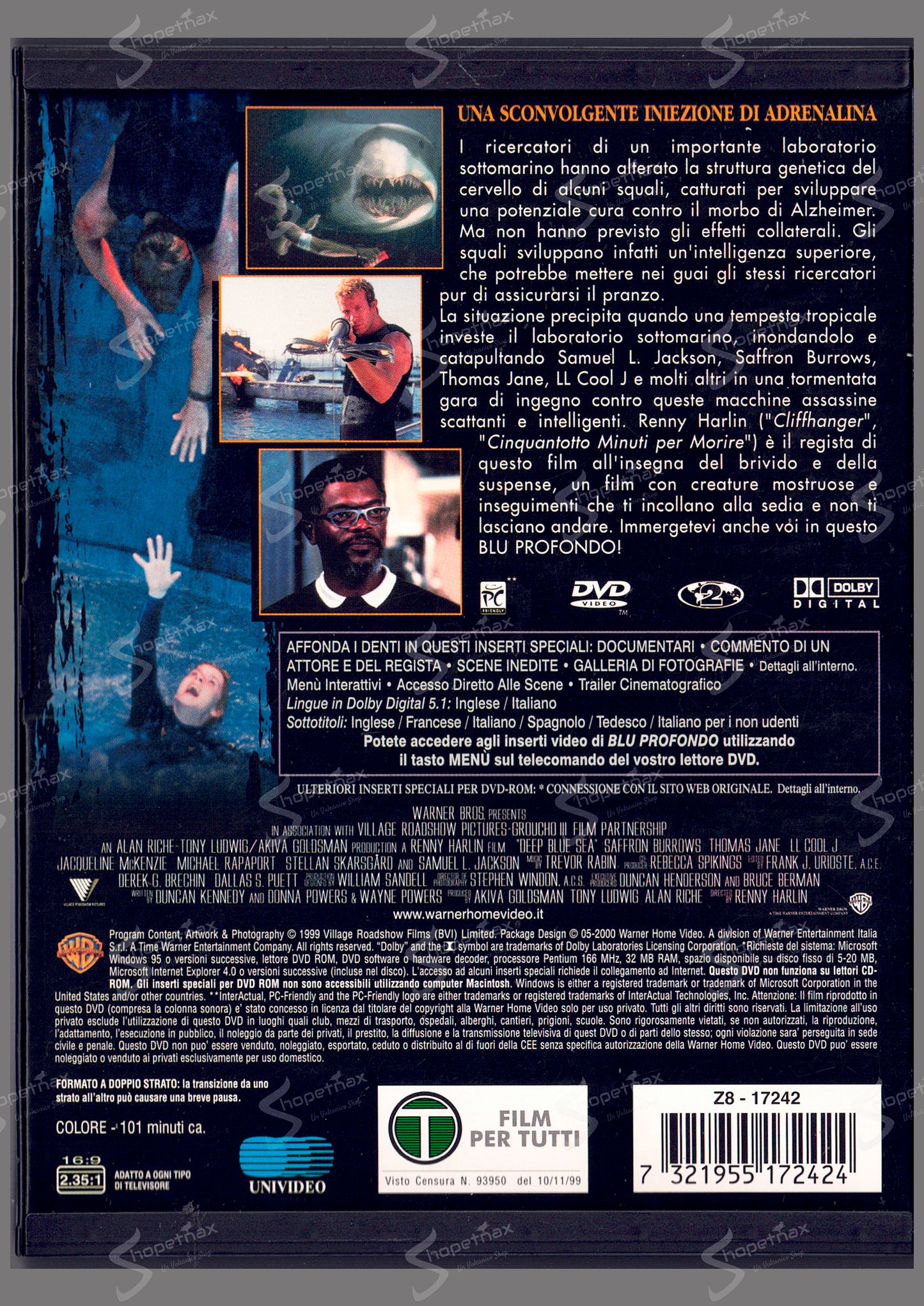 Blu Profondo (Deep Blue Sea) (1999) DVD Snapper