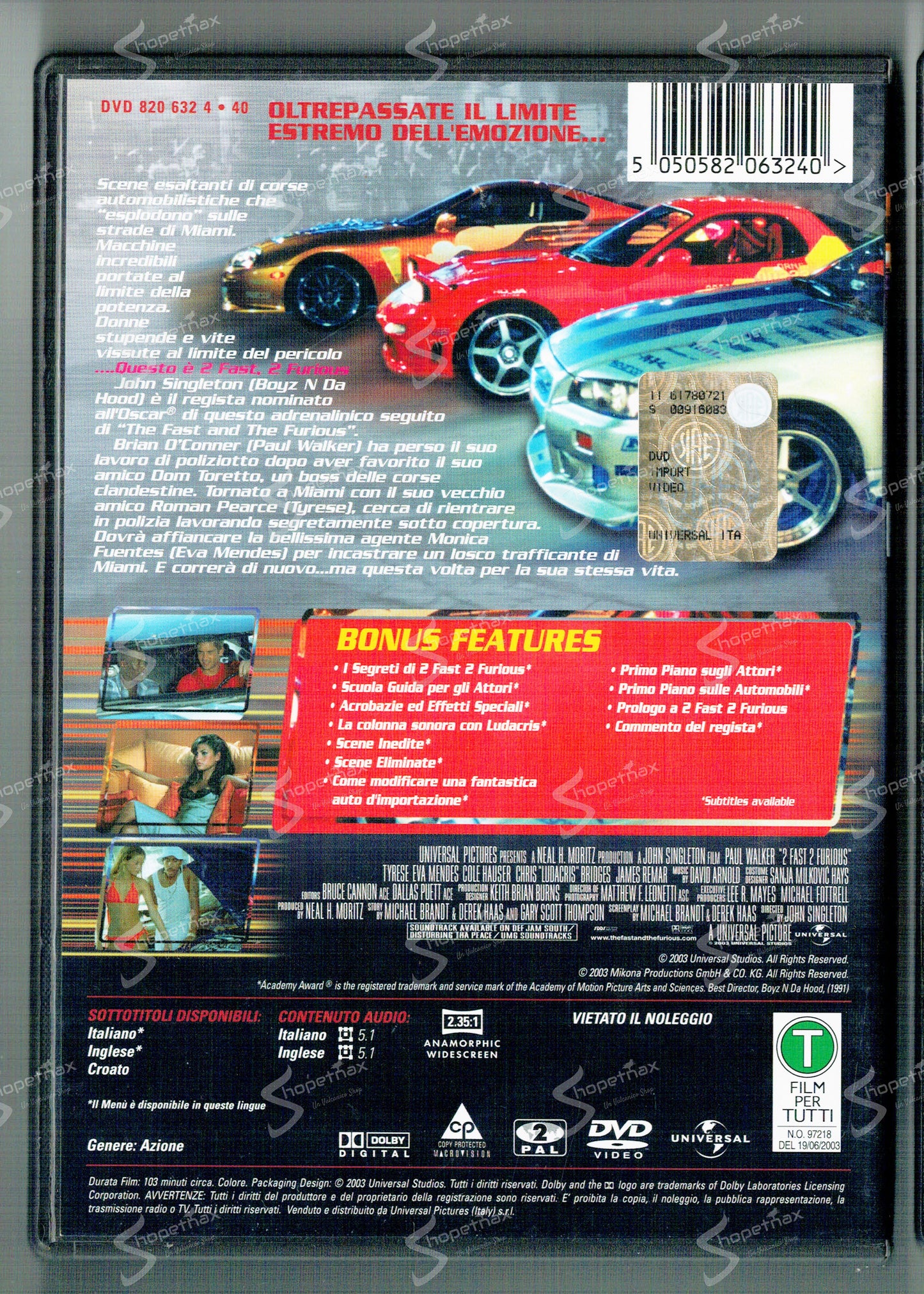 2 Fast 2 Furious (2003) DVD Discreto