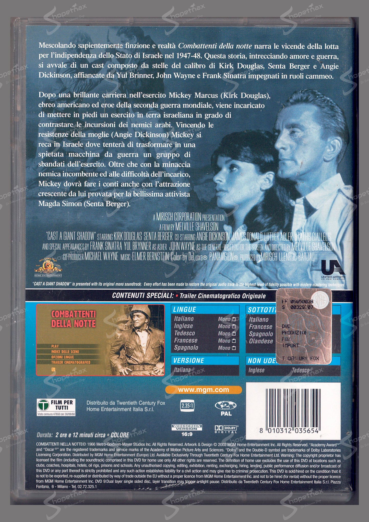 Combattenti della notte (Cast a Giant Shadow) (1966) DVD