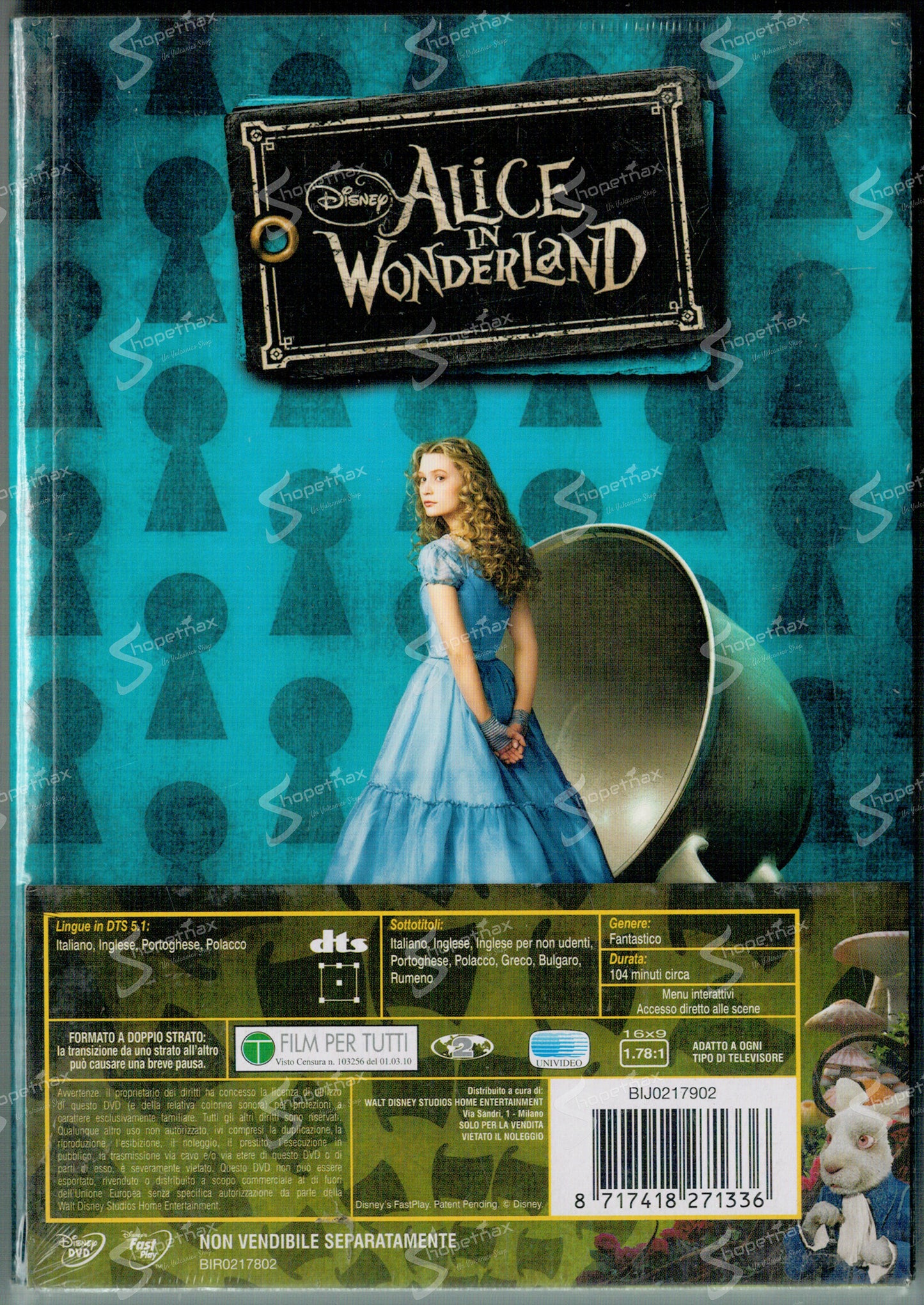 Alice in Wonderland (2010) DVD + Libro
