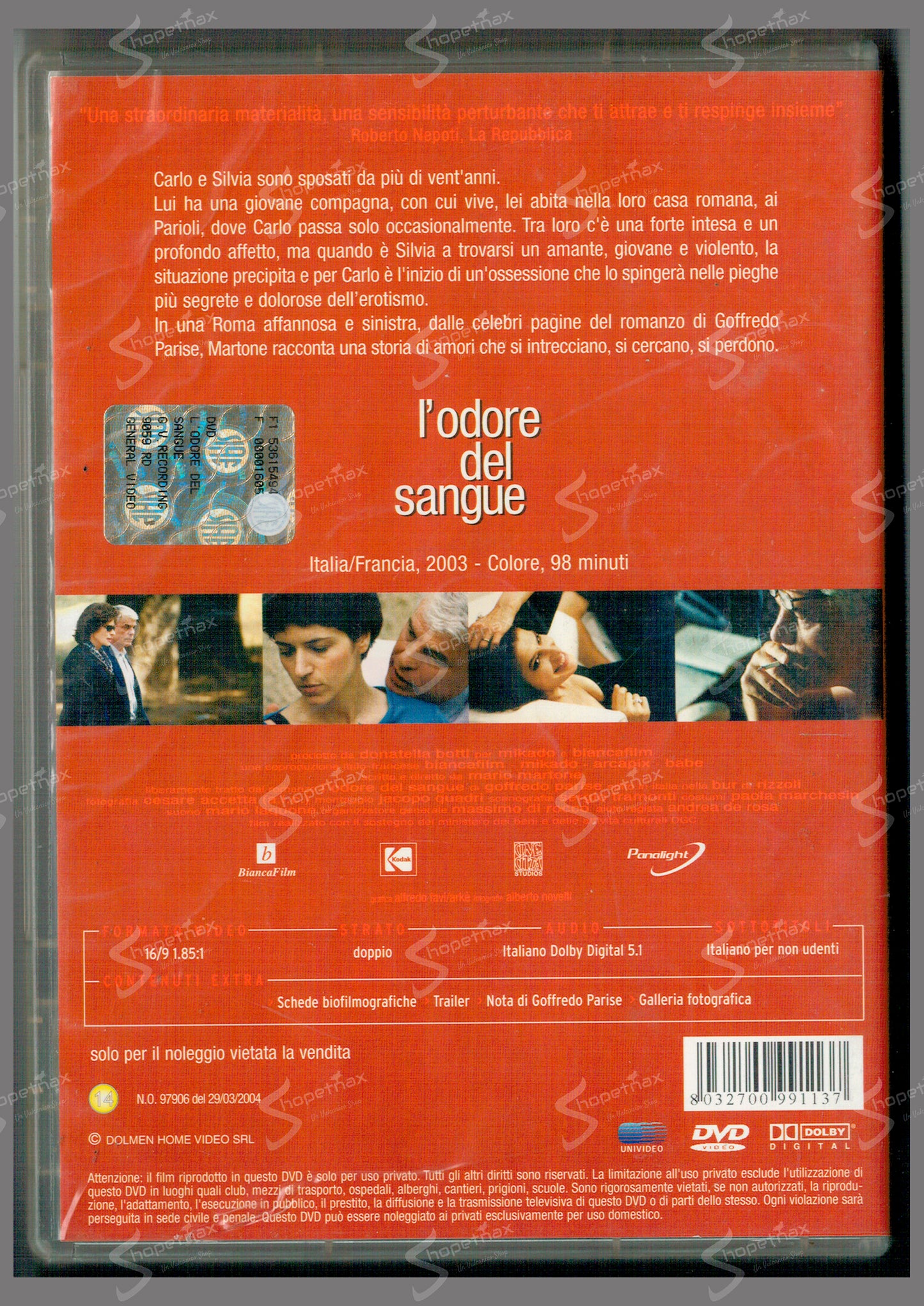 L'odore del sangue (2004) DVD Noleggio