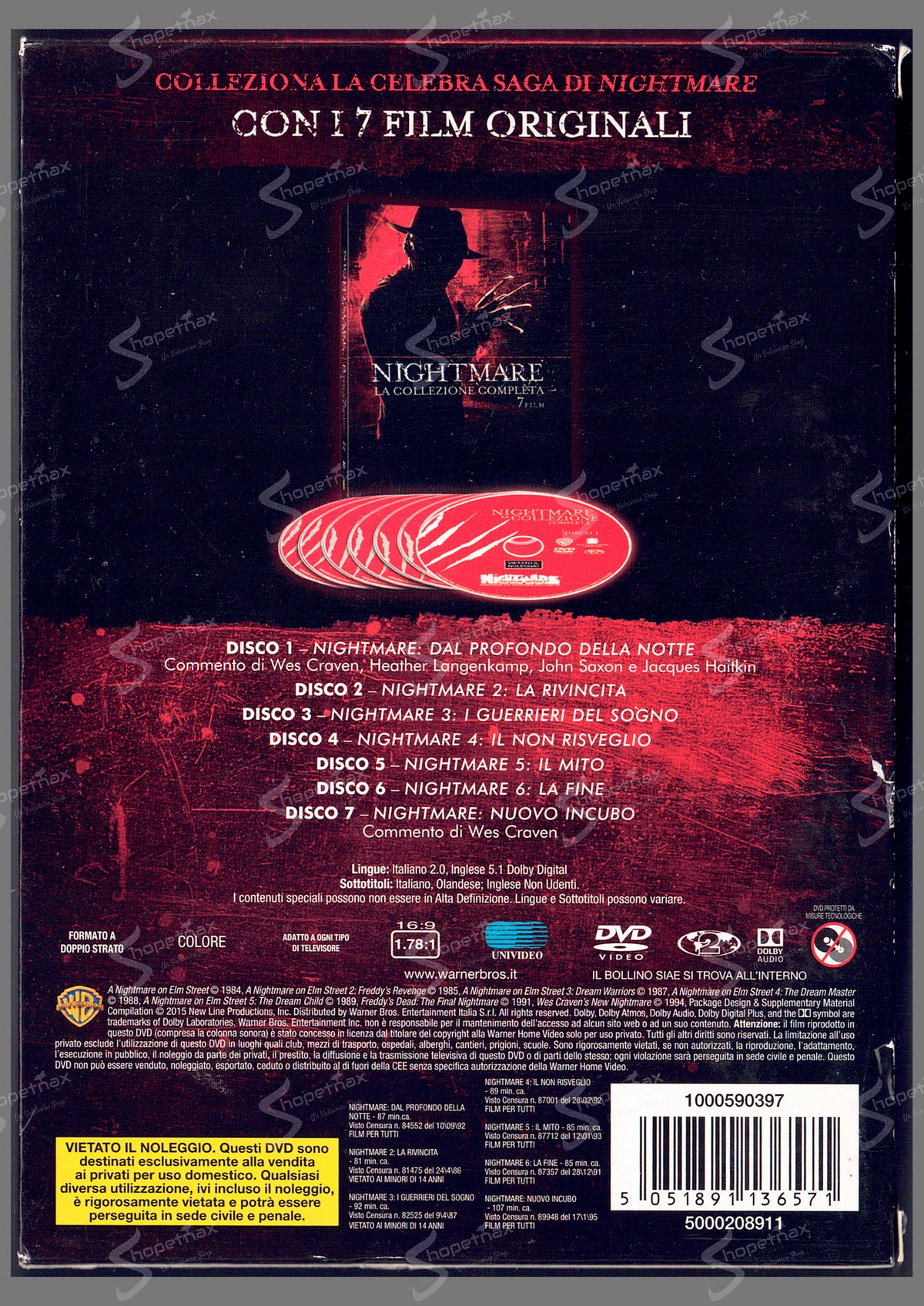 Nightmare - The Complete Collection (7 Films) (A Nightmare On Elm Street) (1984-1994) DVD