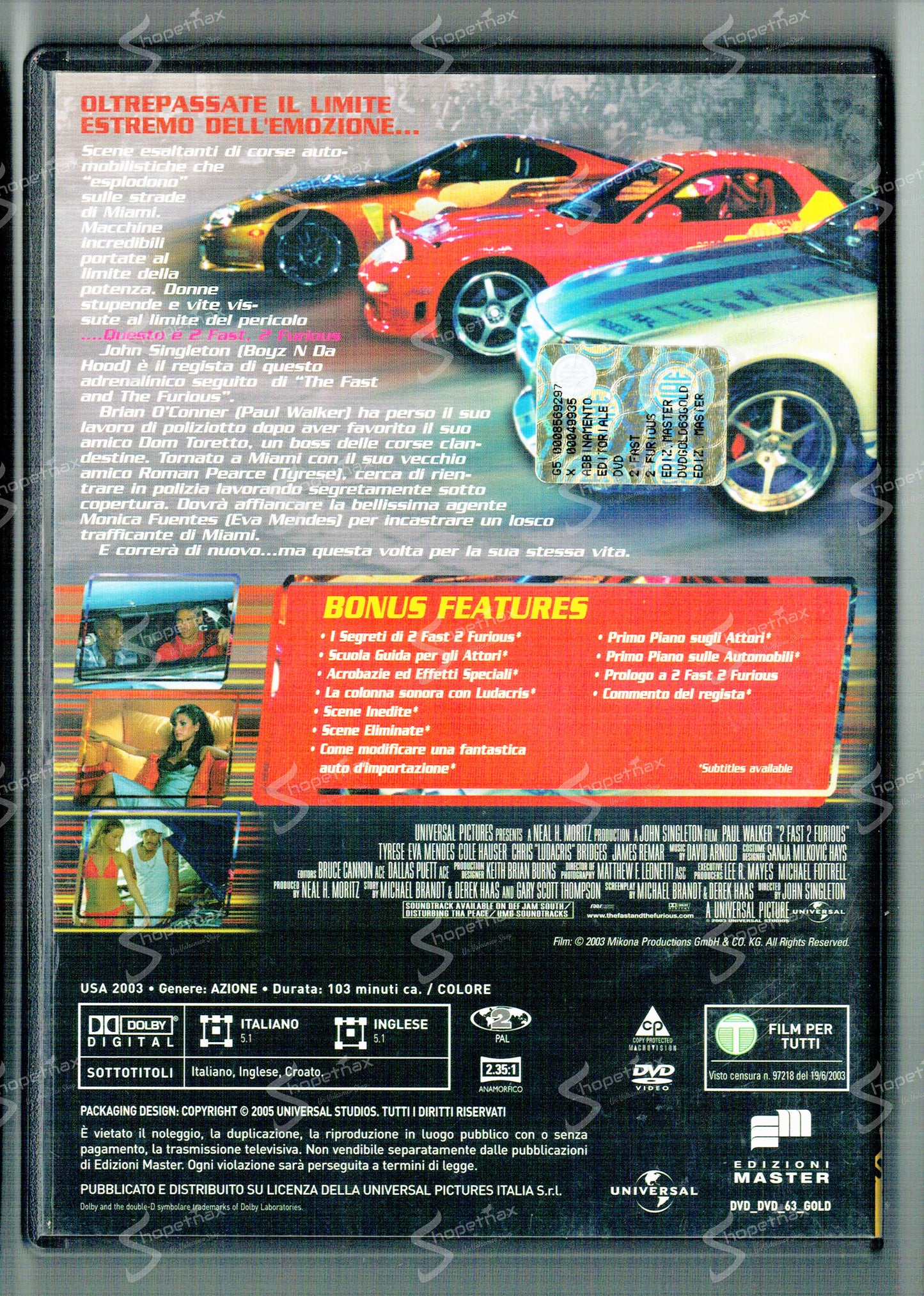 2 Fast 2 Furious (2003) DVD Editoriale