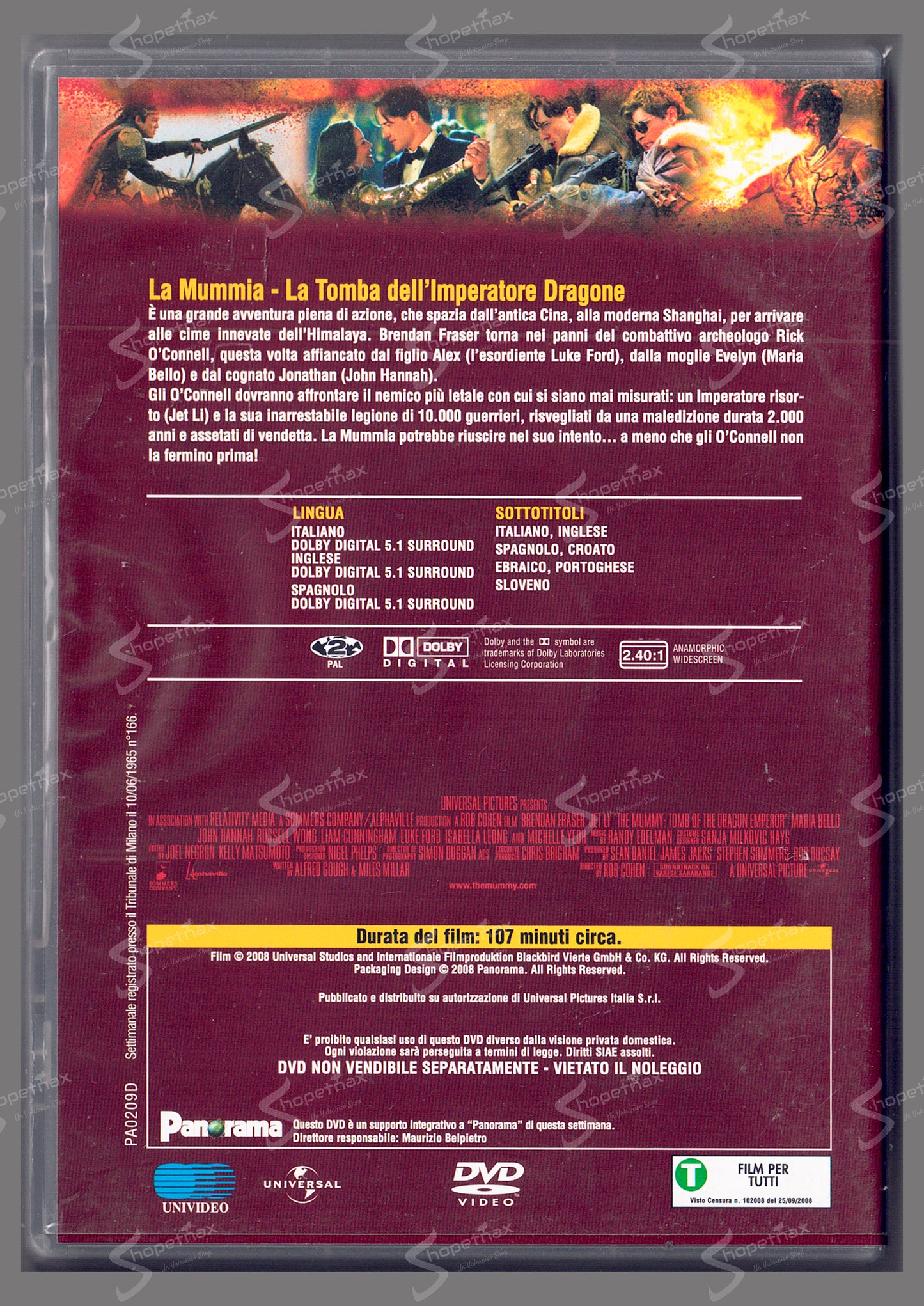 La Mummia - La Tomba dell'Imperatore Dragone (2008) DVD Editoriale