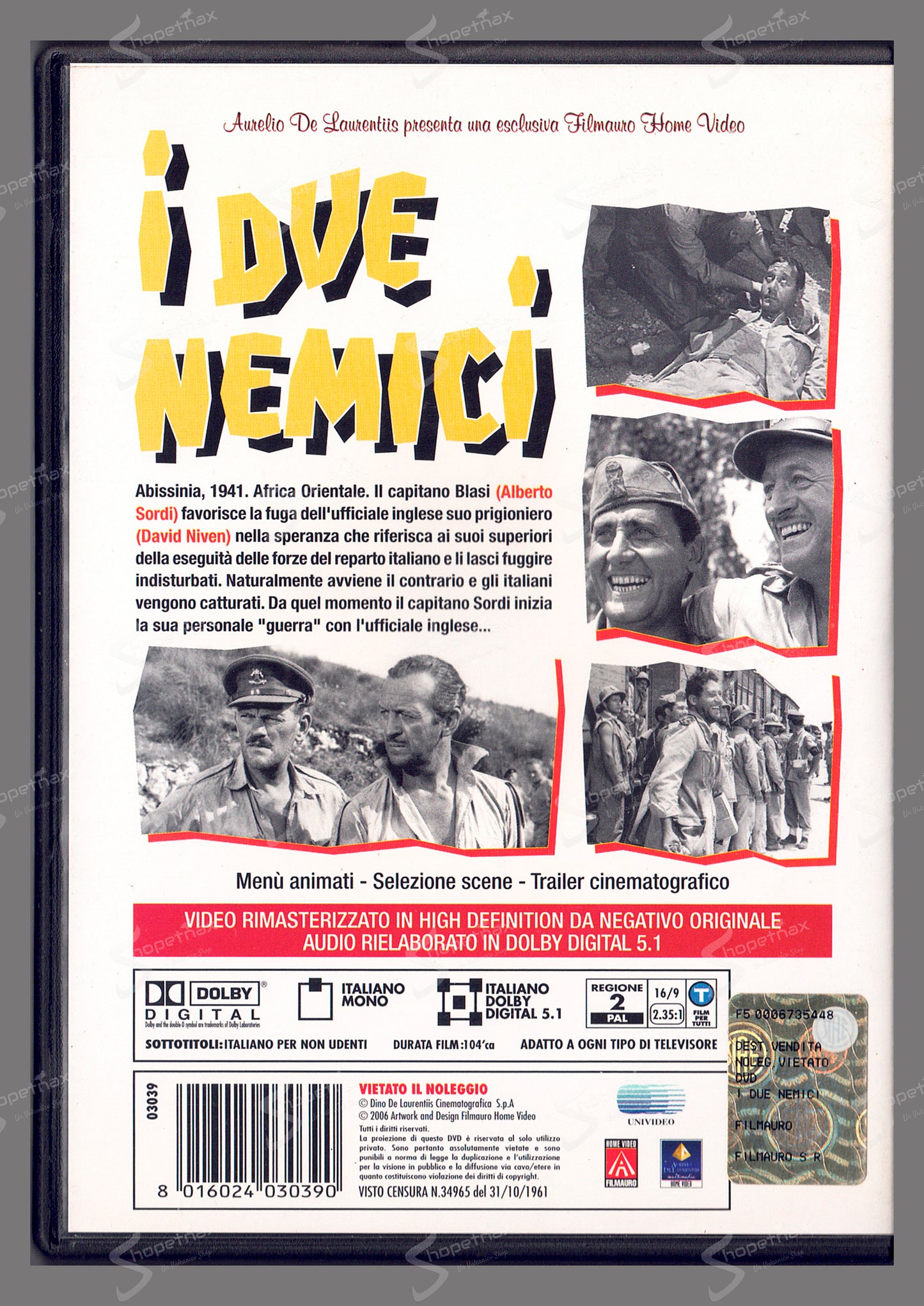 I due nemici (The Best of Enemies) (1961) DVD