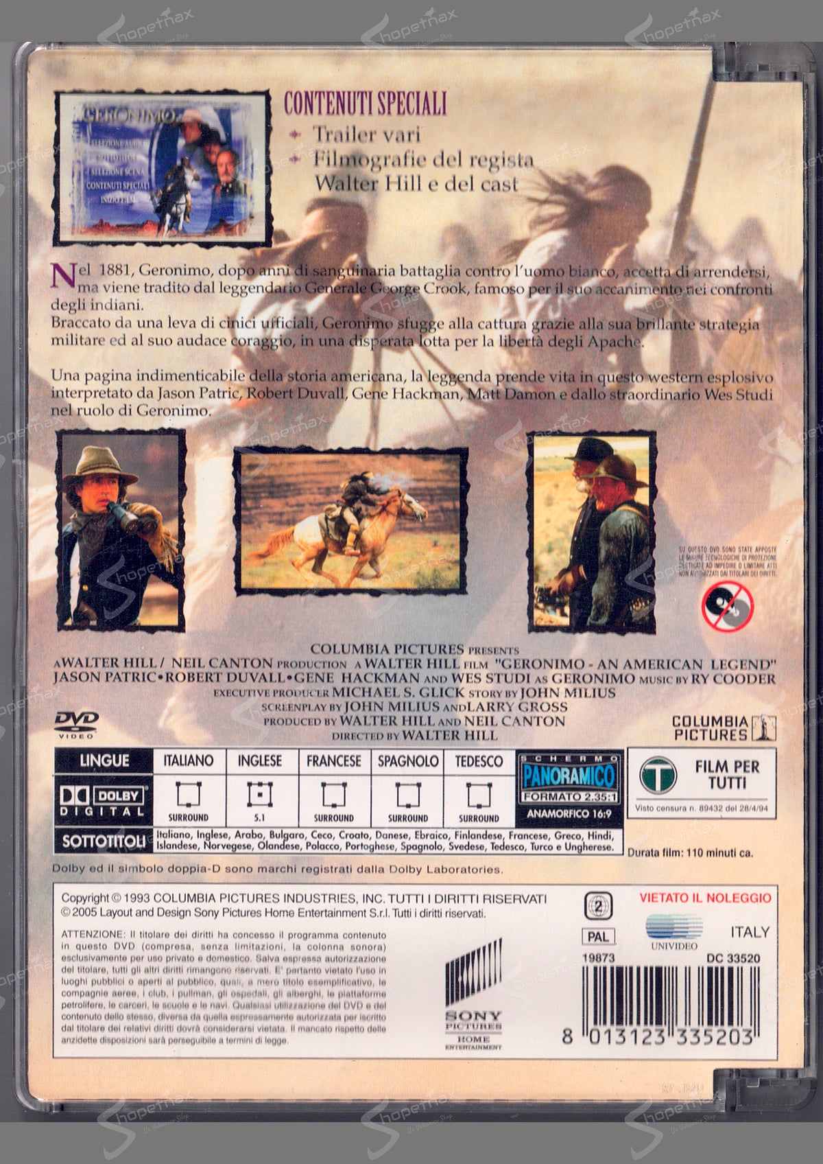 Geronimo - An American Legend (Jewel Box) (1993) DVD