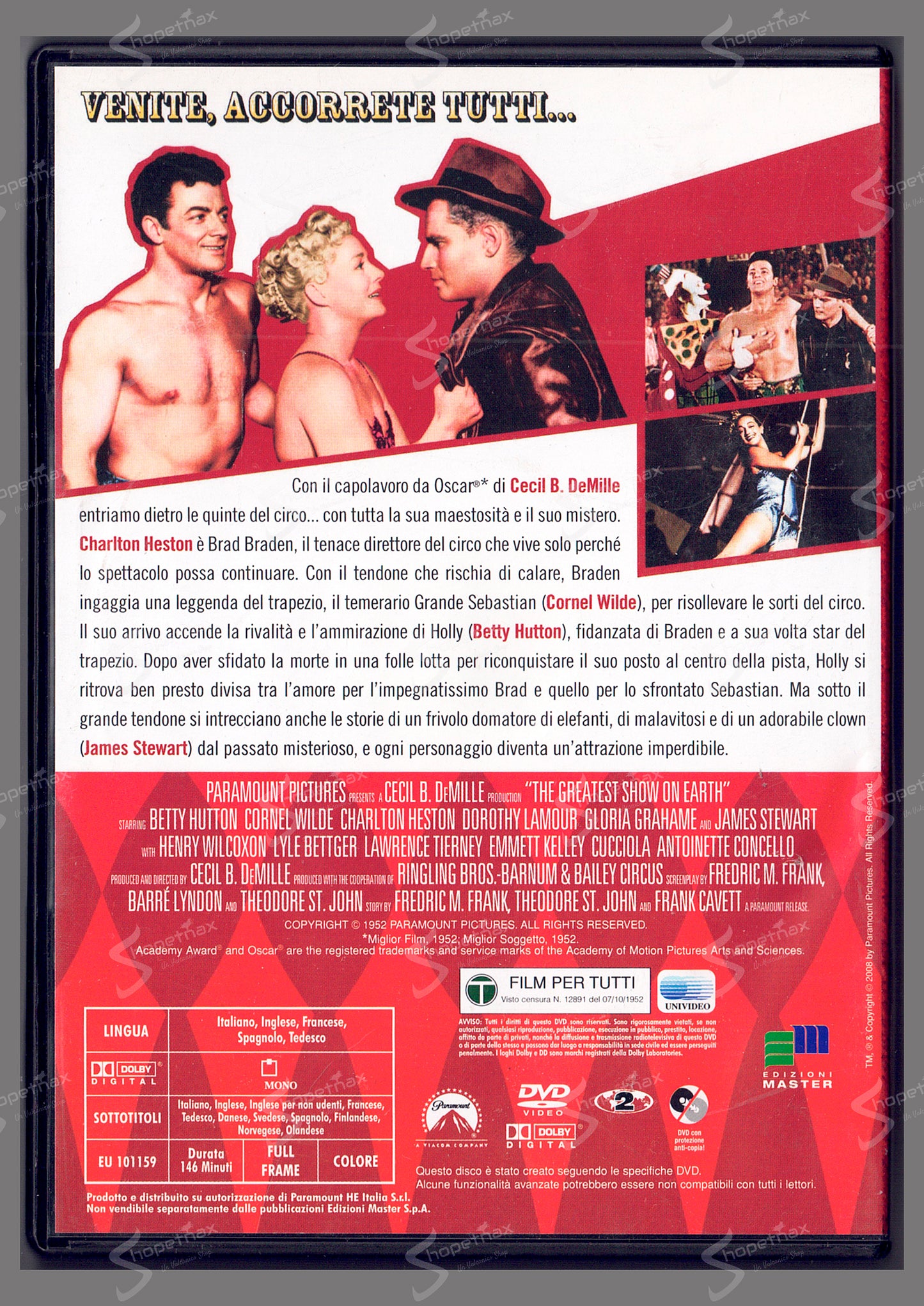 Il Più Grande Spettacolo del Mondo (The Greatest Show On Earth) (1952) DVD Editoriale
