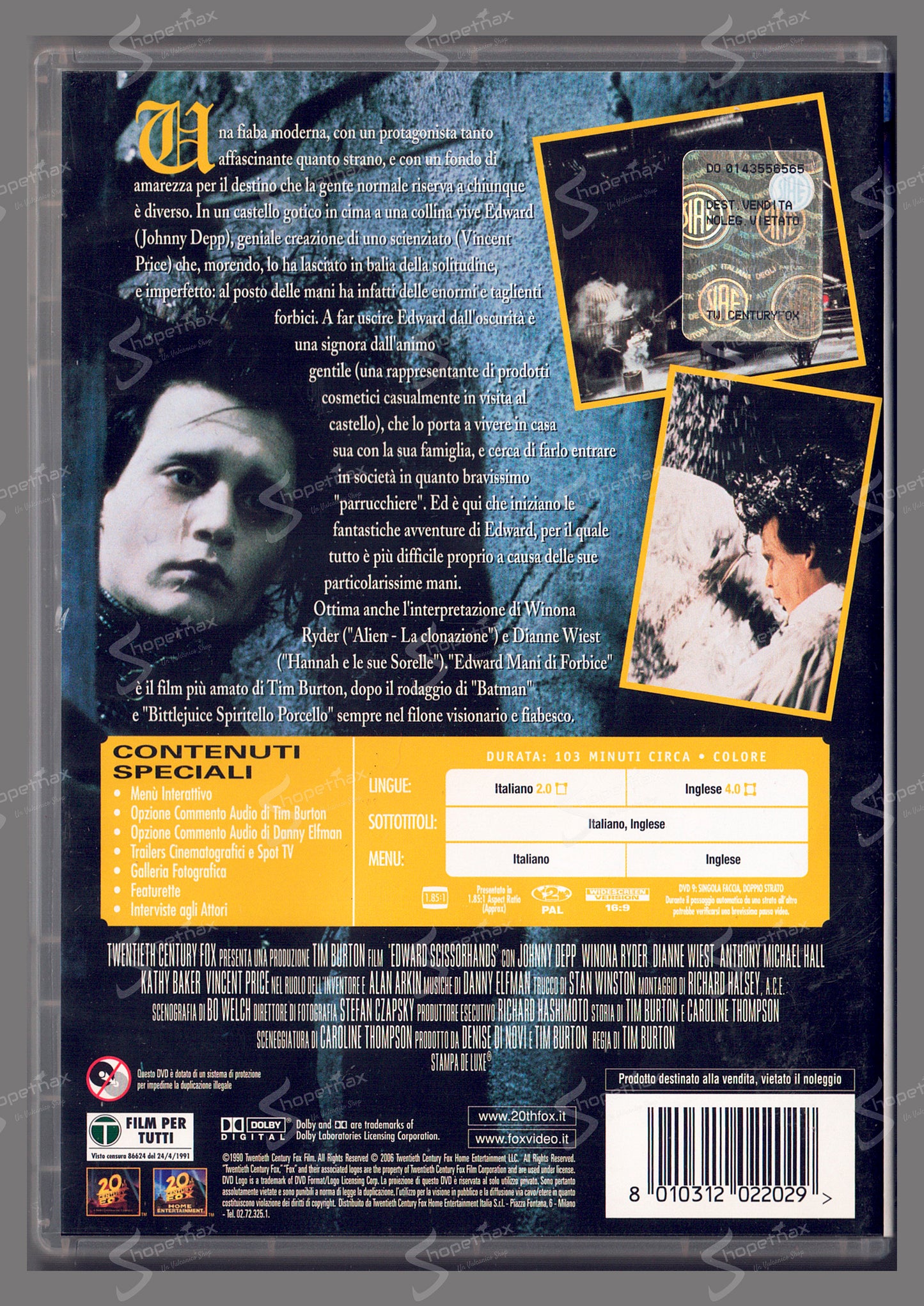 Edward Mani di Forbice (Edward Scissorhands) (1990) DVD