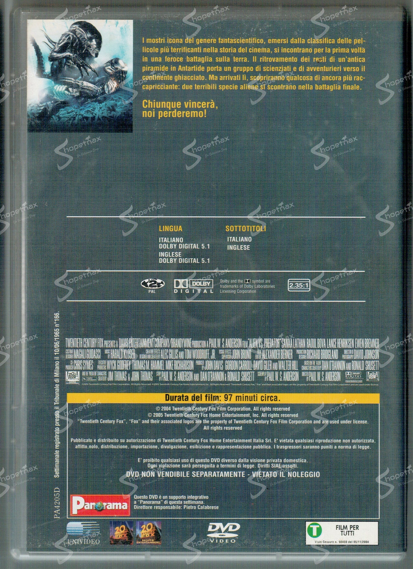 Alien Vs. Predator (AVP) (2004) DVD Editoriale