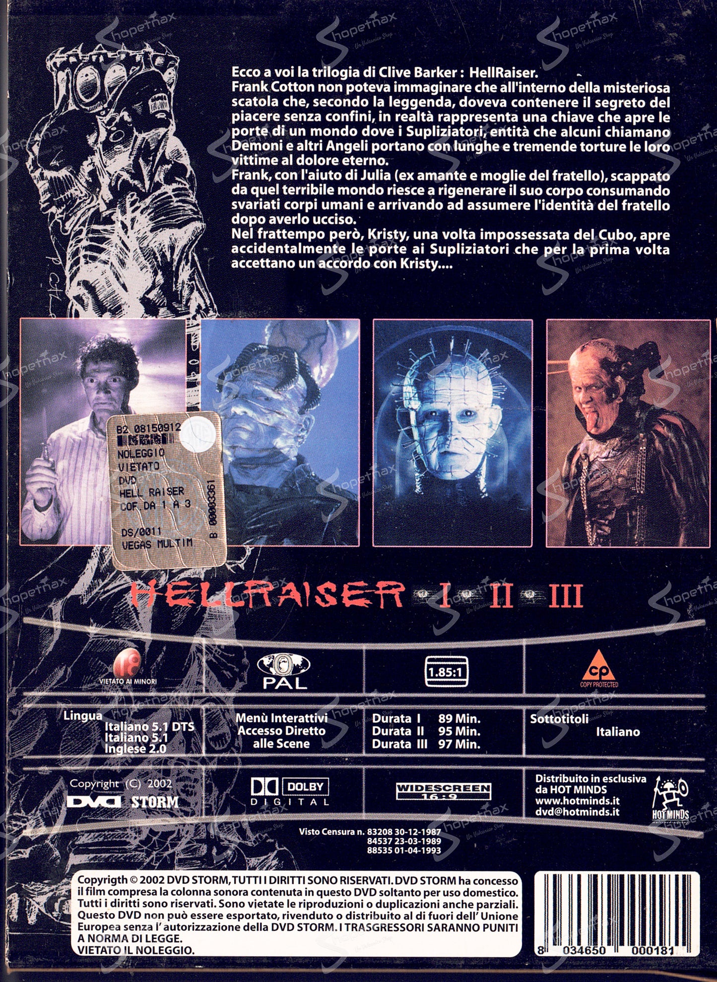 Hellraiser Collection (I+II+III) (1987-1992) Box 3 DVD