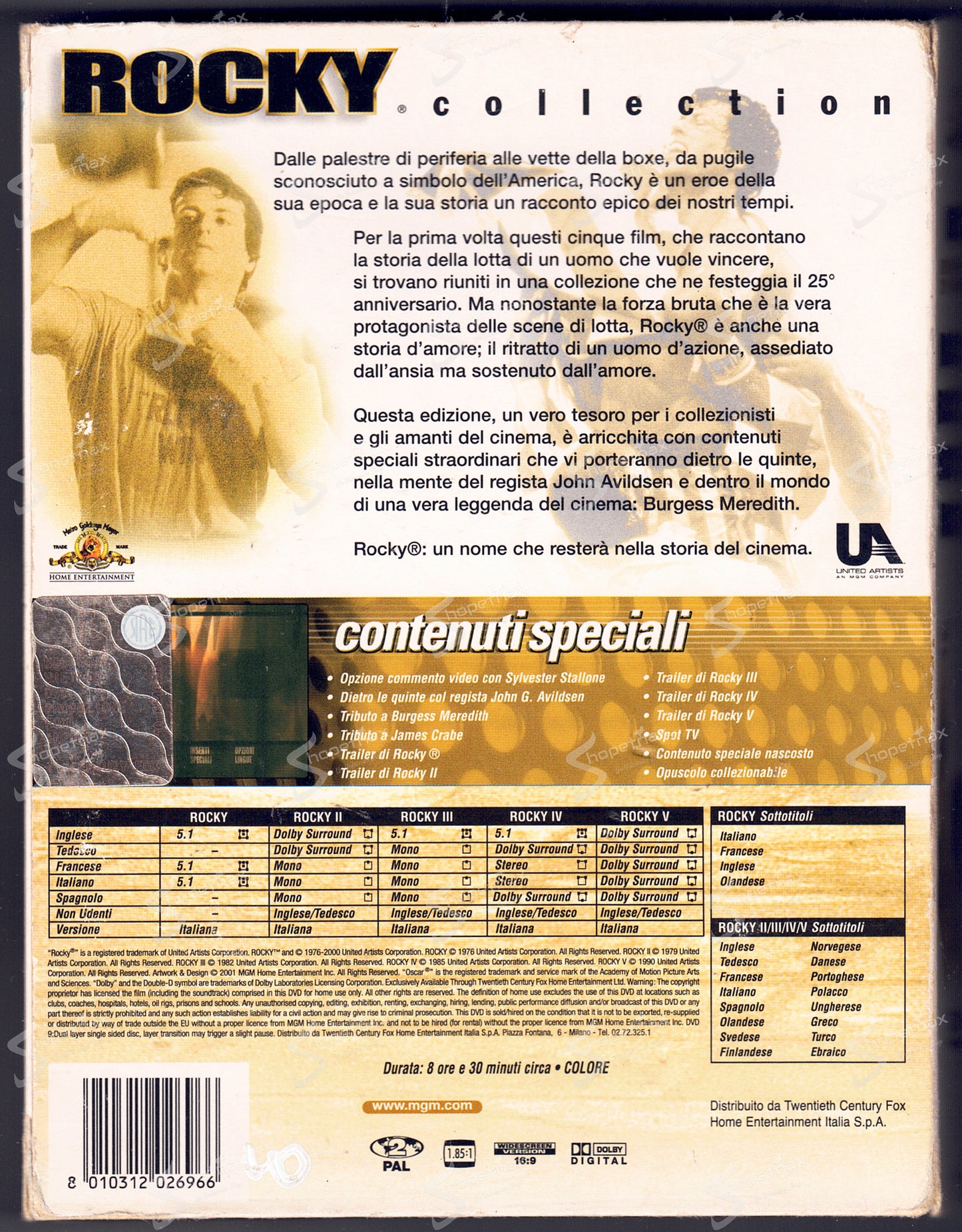 Rocky Collection (Rocky I+II+III+IV+V) (1976-1990) Box 5 DVD