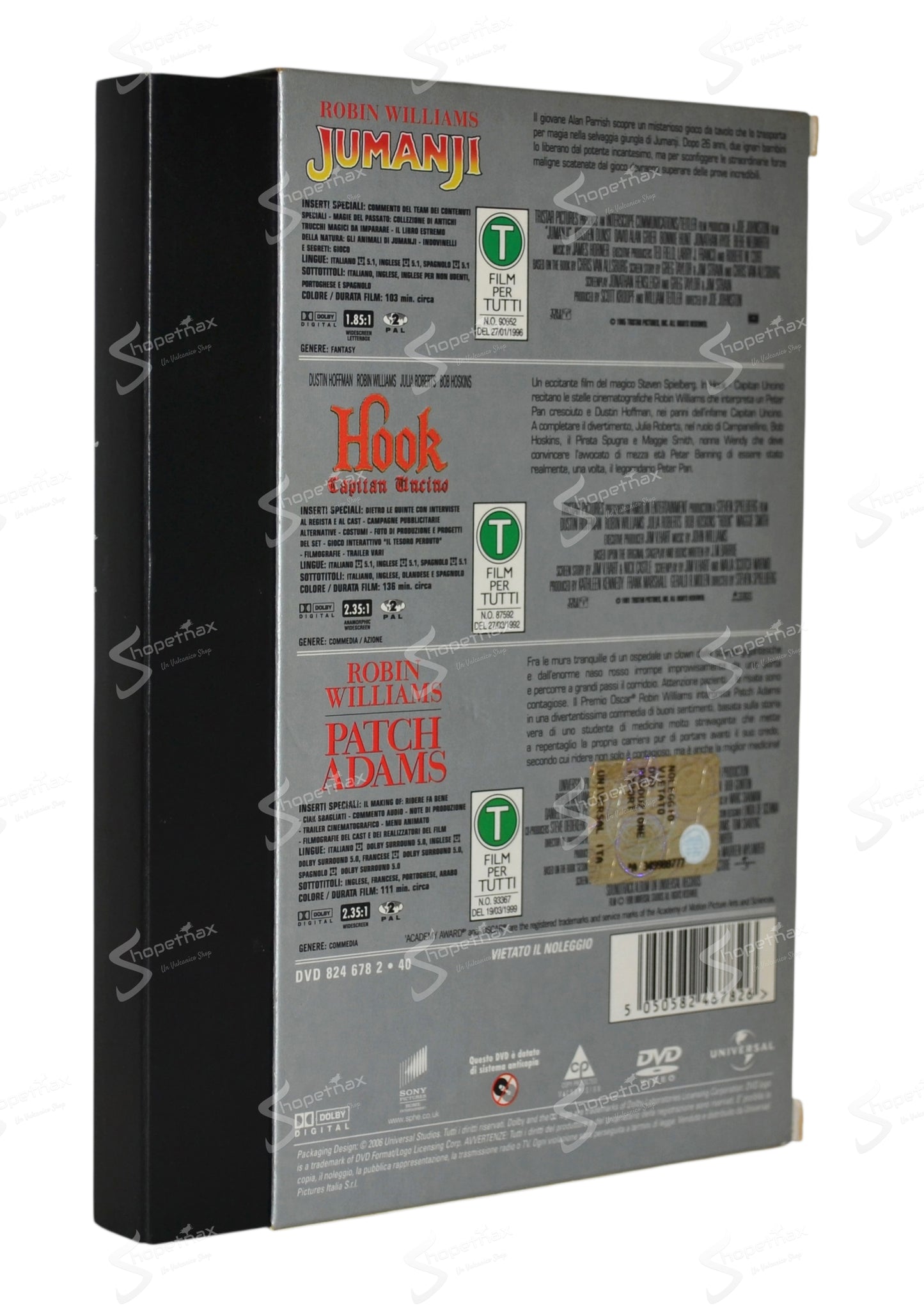 Jumanji + Hook - Capitan Uncino + Patch Adams (Box 3 Film) (1991-1995-1998) DVD