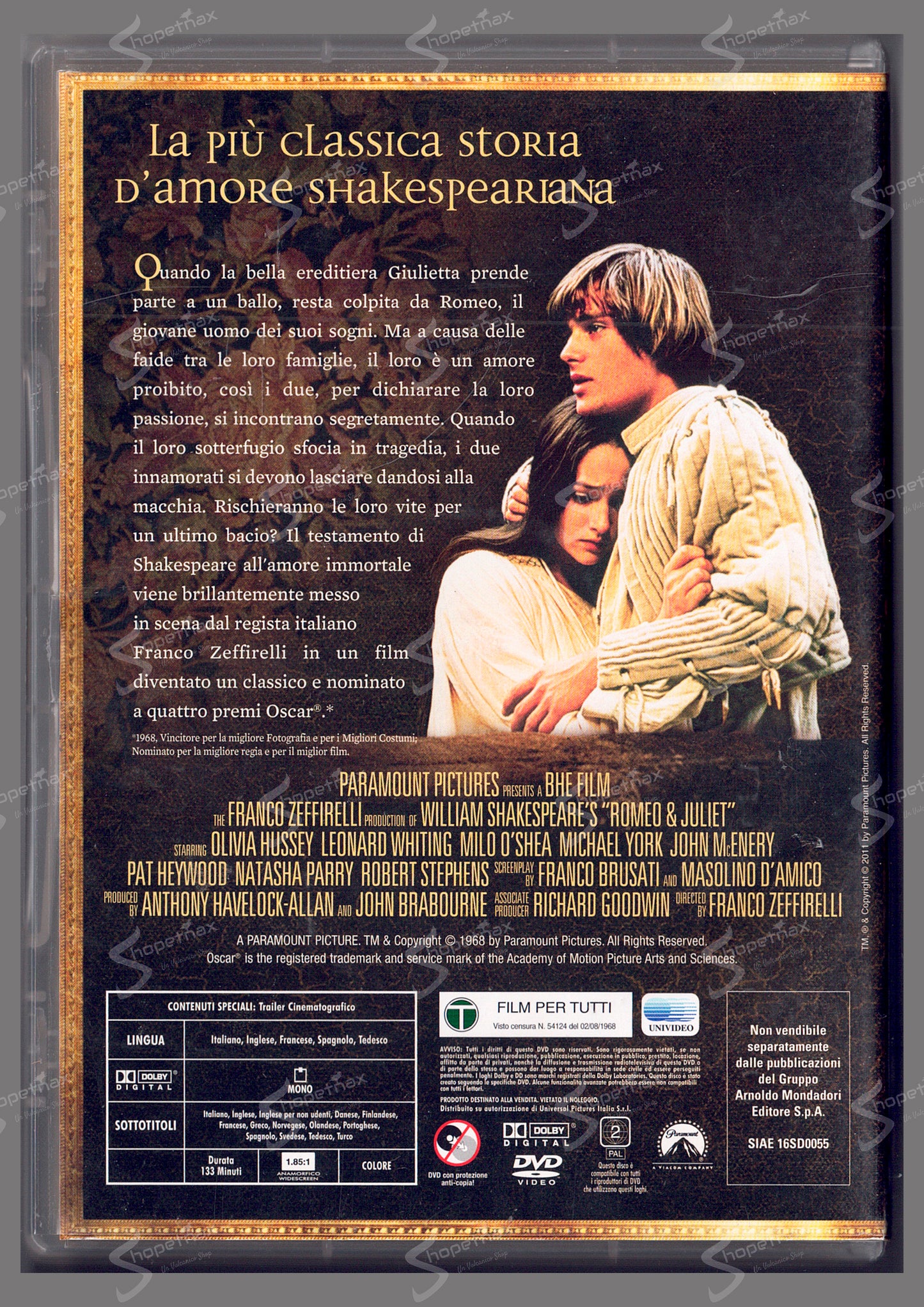 Romeo & Giulietta (Romeo and Juliet) (1968) DVD Editoriale