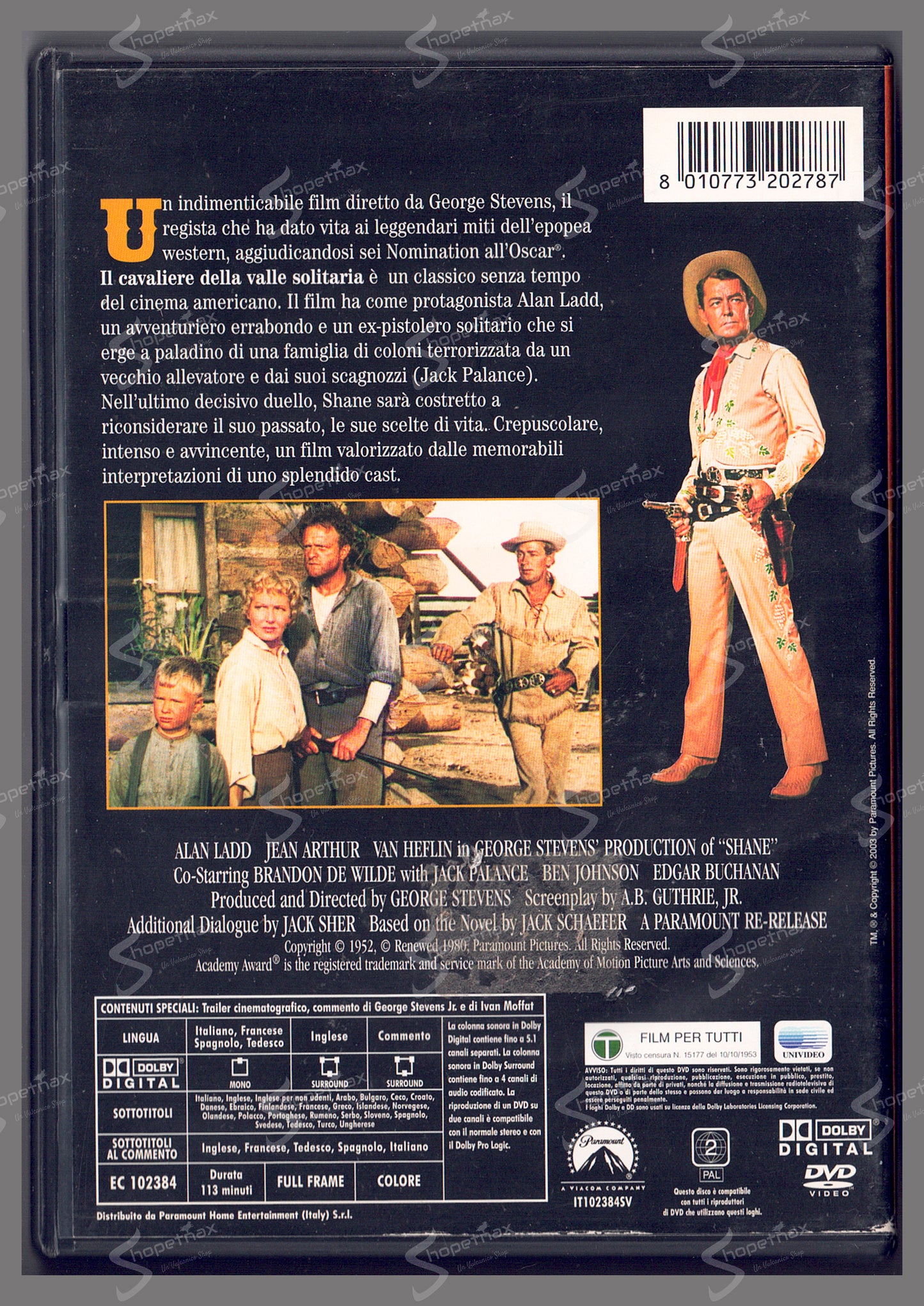 Il Cavaliere della Valle Solitaria (Shane) (1953) DVD