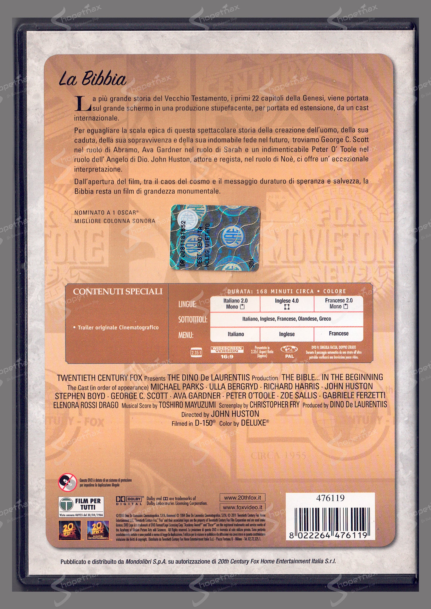 La Bibbia (The Bible: In the Beginning…) (1966) DVD