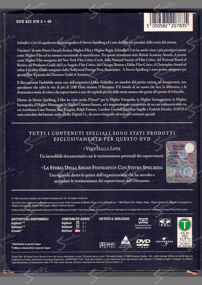 Schindler's List (Special Edition 2 Dischi) (1993) DVD Digipack