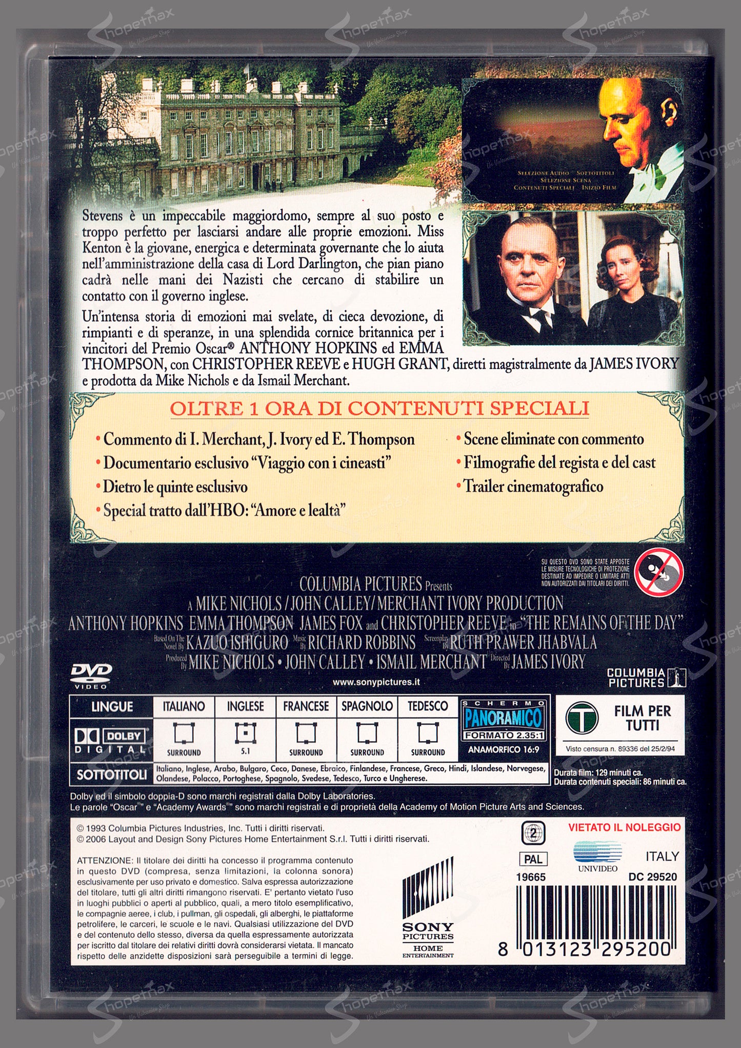 Quel che resta del giorno (The Remains of the Day) (1993) DVD