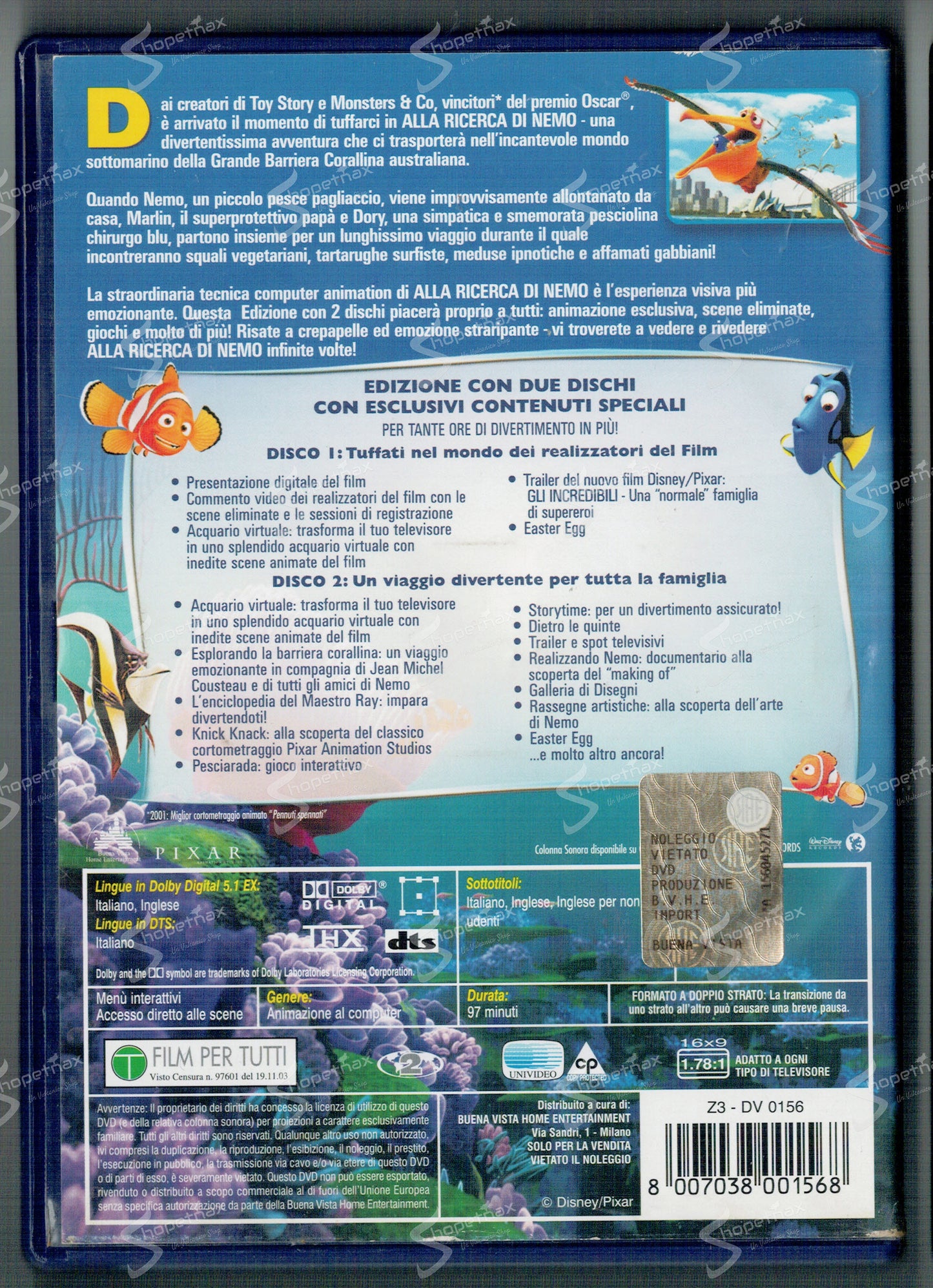 Alla ricerca di Nemo (Finding Nemo) (2003) 2 DVD Buono