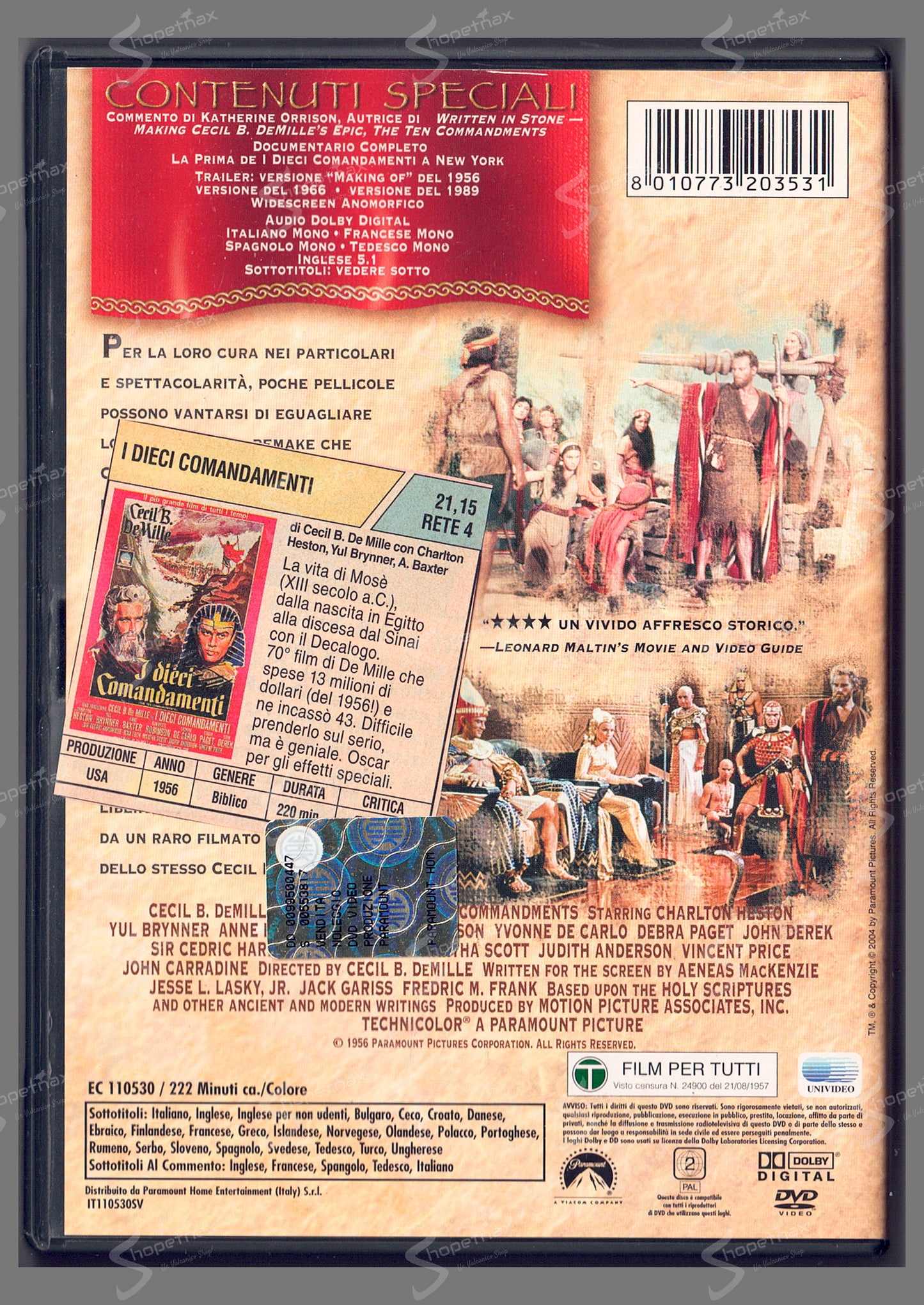 I Dieci Comandamenti (The Ten Commandments) (Ed. Speciale) (1956) 2 DVD