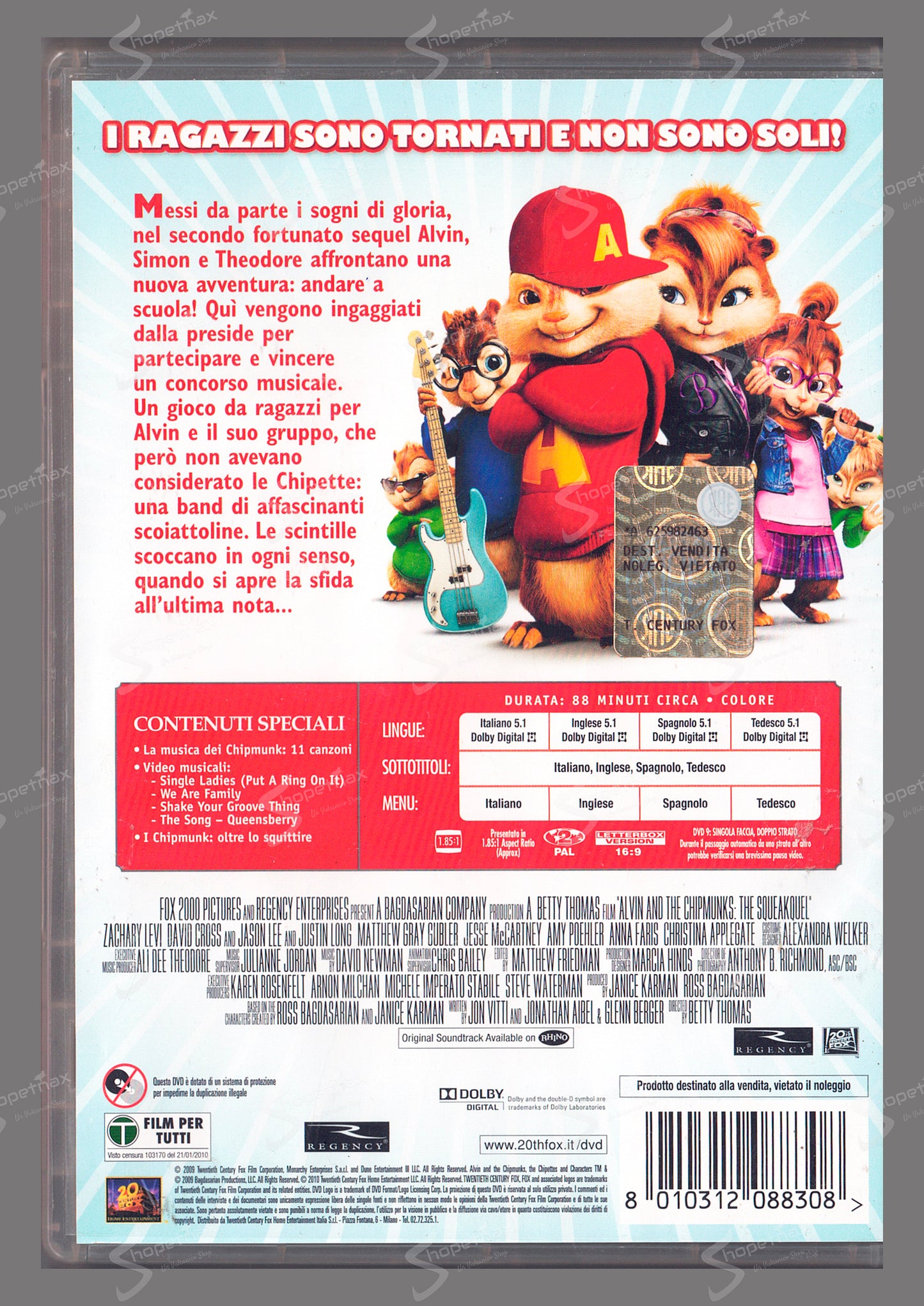 Alvin Superstar 2 (Alvin and the Chipmunks: The Squeakquel) (2009) DVD