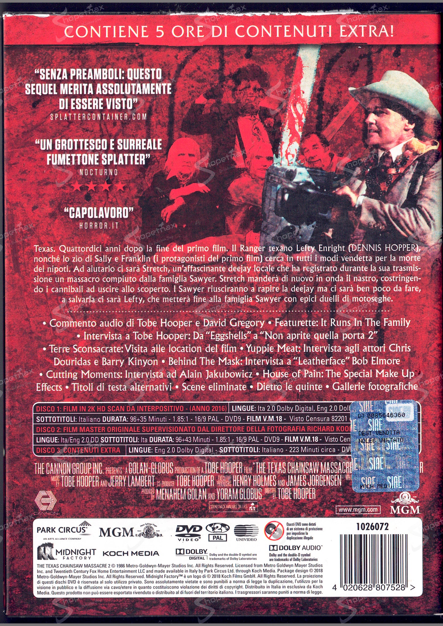 Non Aprite Quella Porta 2 (The Texas Chainsaw Massacre 2) (1986) Box 3 DVD