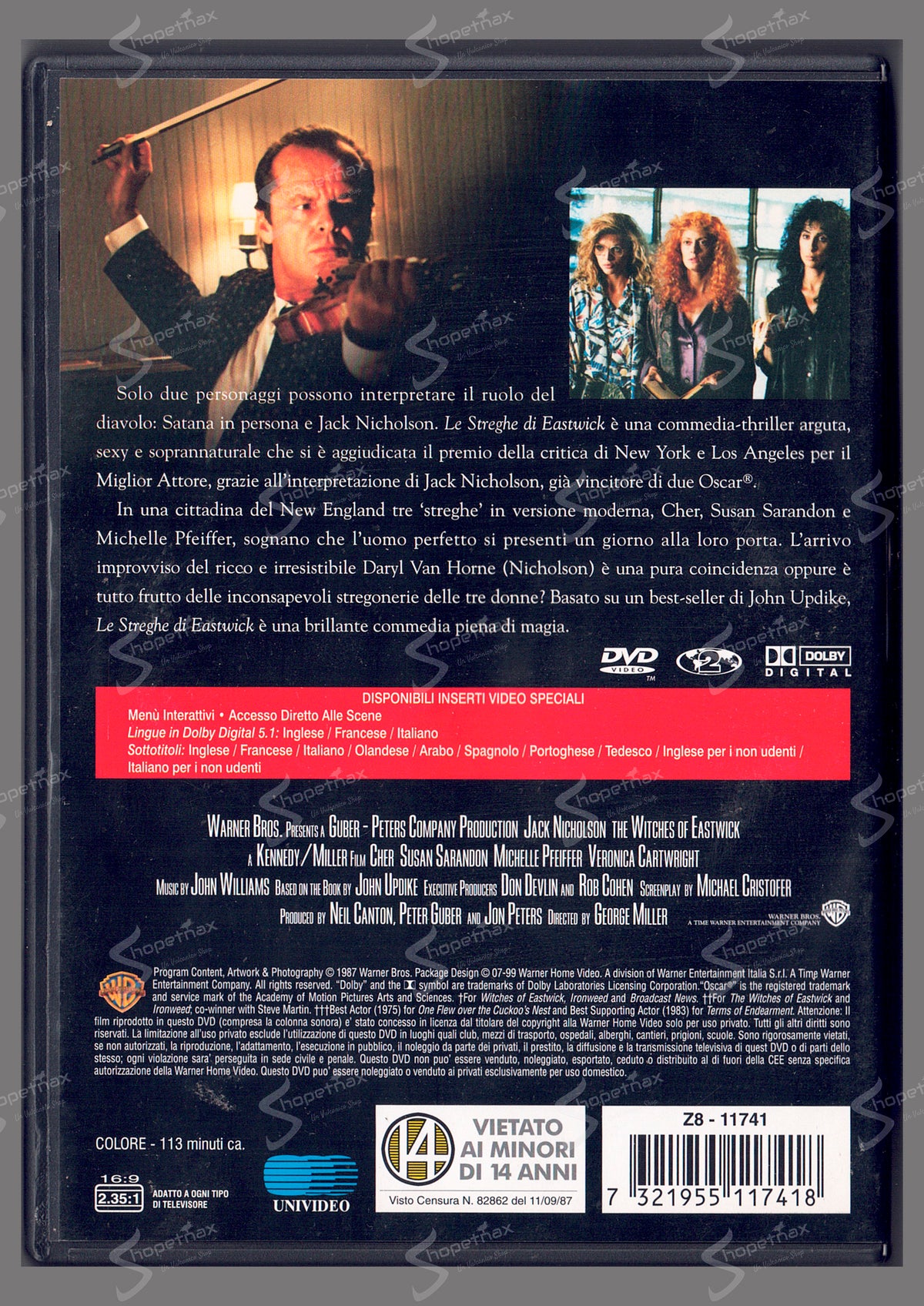 The Witches of Eastwick (1987) DVD Like New