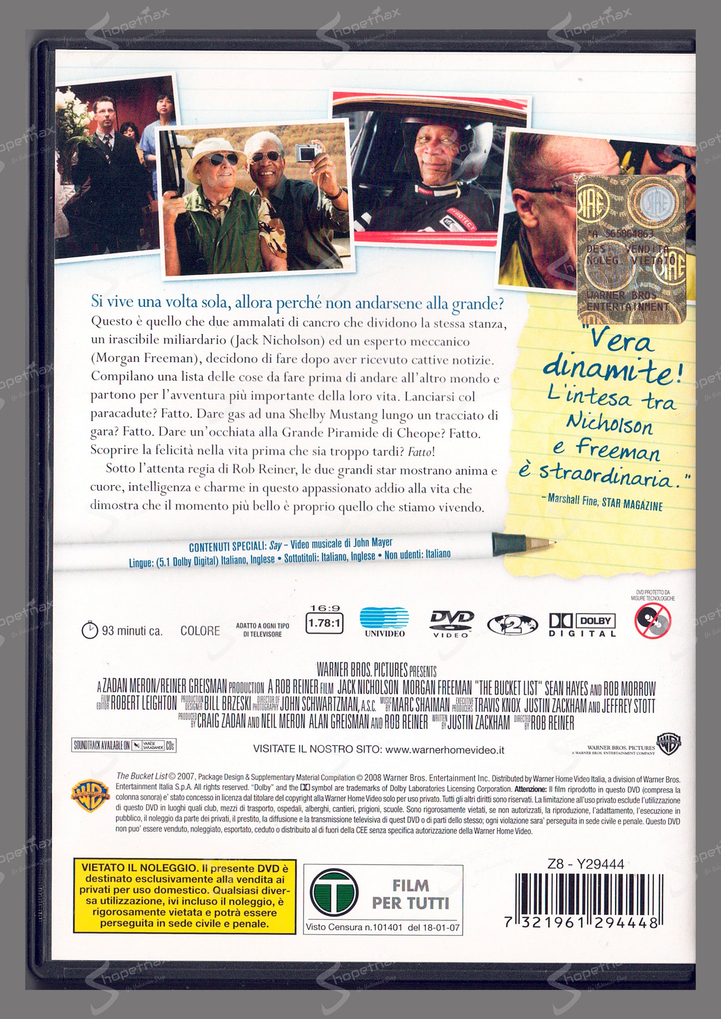 Non è mai troppo tardi (The Bucket List) (2007) DVD