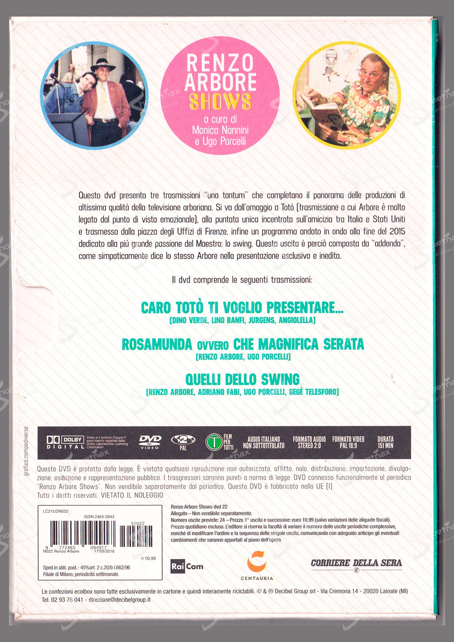 Renzo Arbore Shows - Vol. 22 (Slim Cartonato) DVD Editoriale