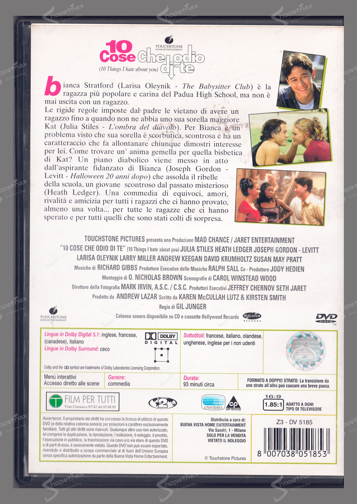 10 cose che odio di te (10 Things I Hate About You) (1999) DVD Ottimo