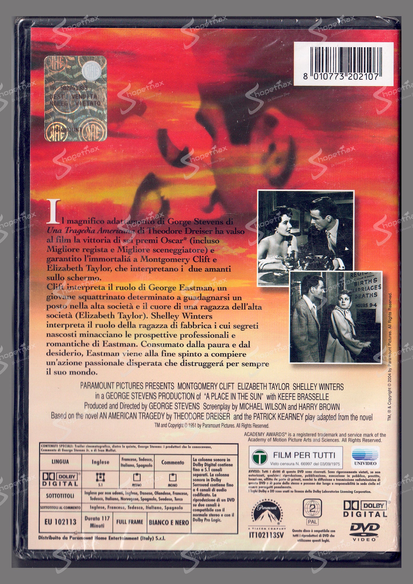 Un Posto al Sole (A Place in the Sun) (1951) DVD