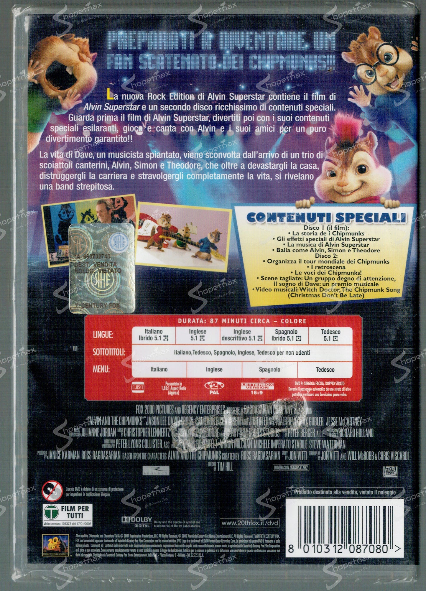 Alvin Superstar - Rock Edition (Edizione Doppio Disco) (Alvin and the Chipmunks) (2007) DVD