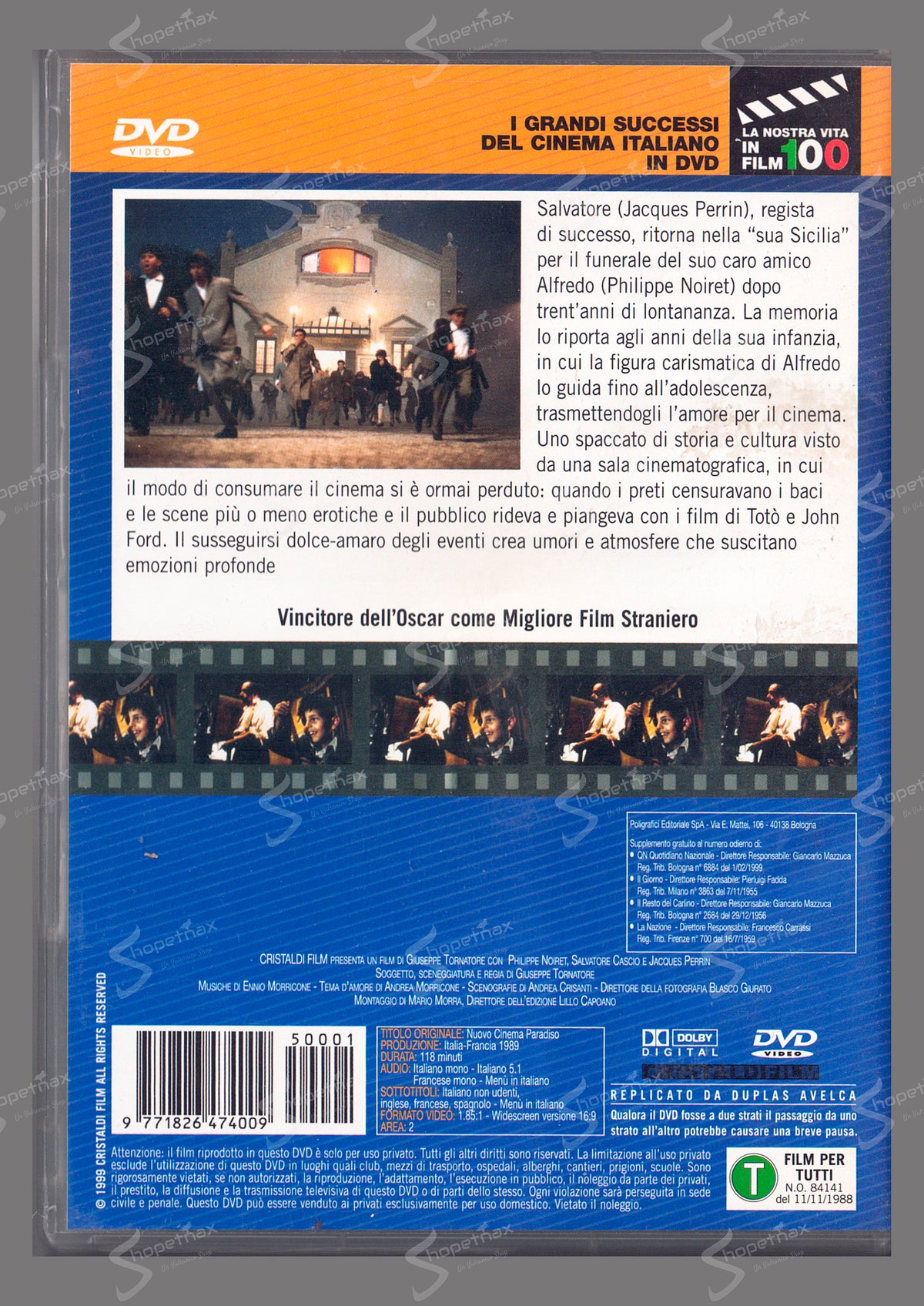 Nuovo Cinema Paradiso (1988) DVD Editoriale Ottimo