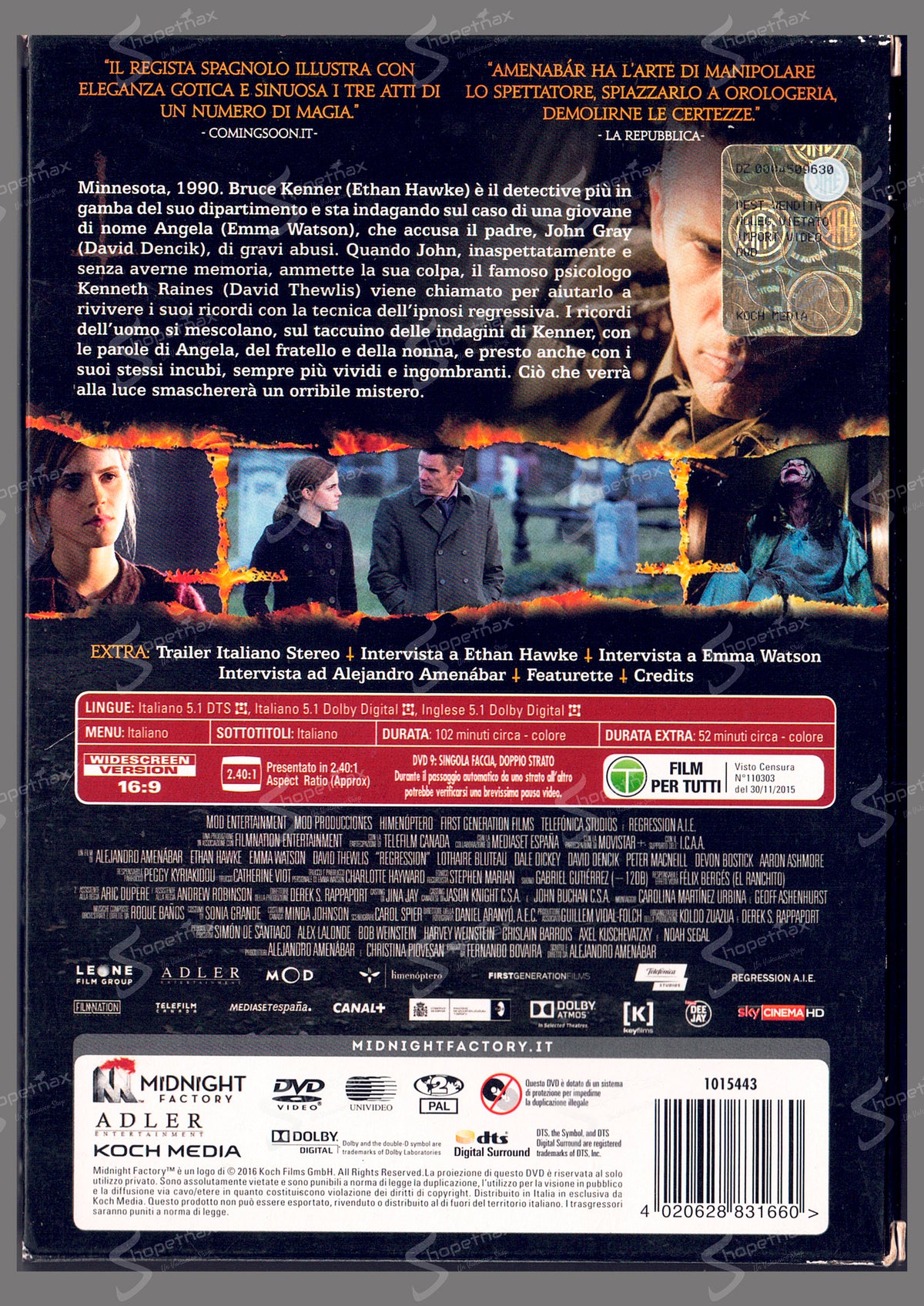 Regression (Limited Edition DVD + Booklet) (2015) DVD