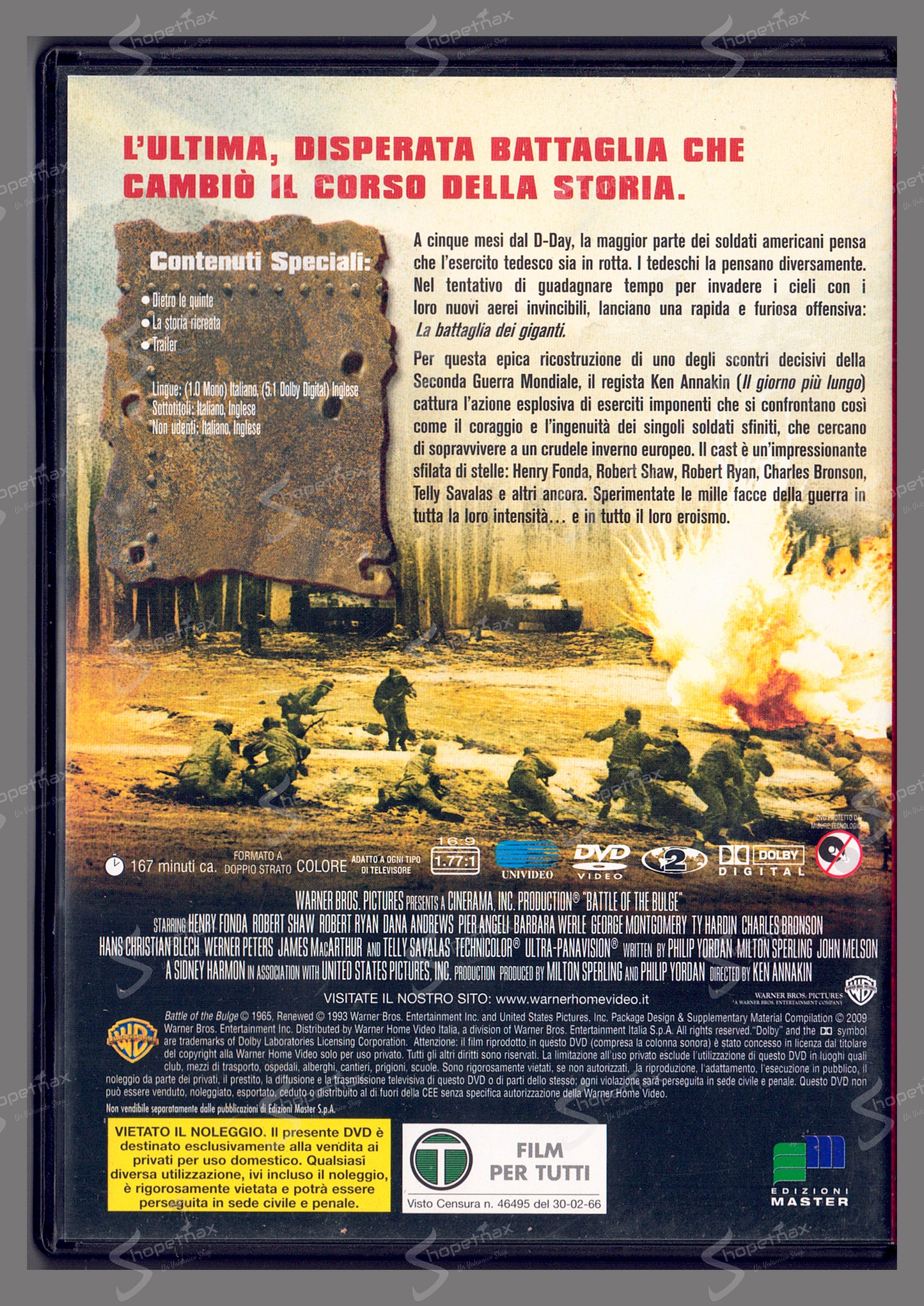 La Battaglia dei Giganti (Battle of Bulge) (1965) DVD Editoriale