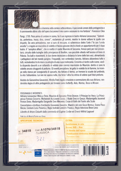 Adriana Lecouvreur - Francesco Cilea (1989) DVD