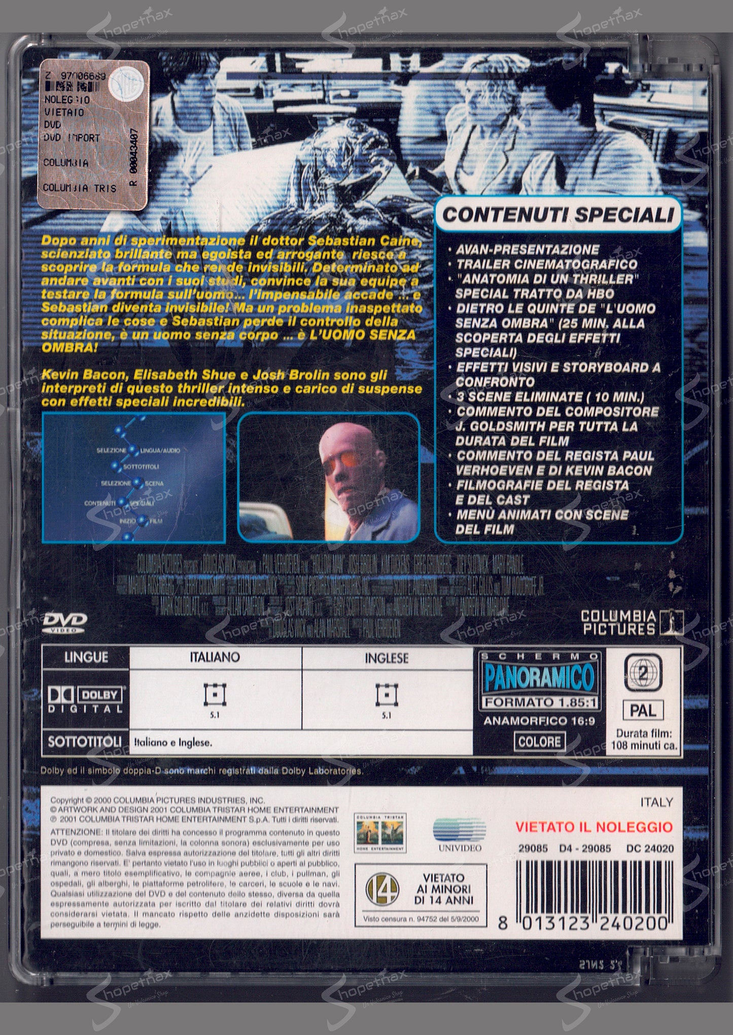 L'uomo senza ombra (Hollow Man) (2000) DVD Jewel Box