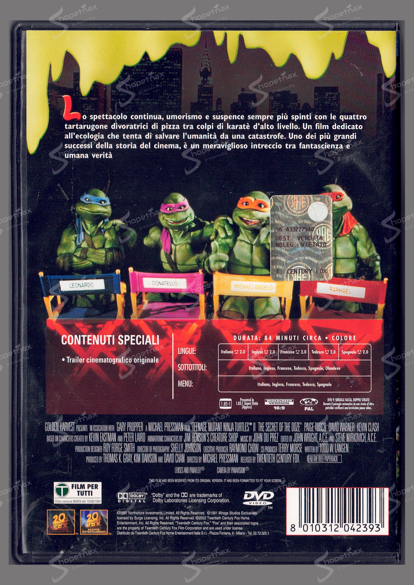 Tartarughe Ninja II - Il Segreto di Ooze (Teenage Mutant Ninja Turtles) (1991) DVD