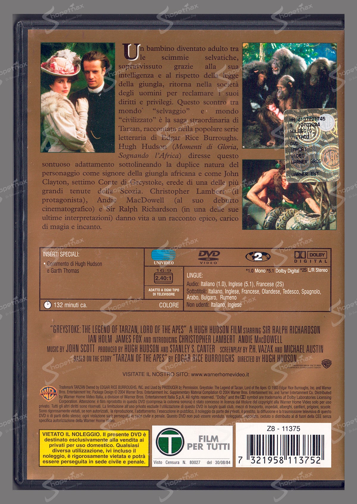 Greystoke - La Leggenda di Tarzan Signore delle Scimmie (The Legend of Tarzan, Lord of the Apes) (1984) DVD