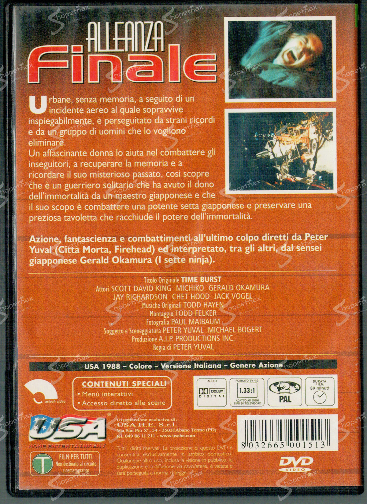 Alleanza Finale - Time Burst (1988) DVD Versione Noleggio