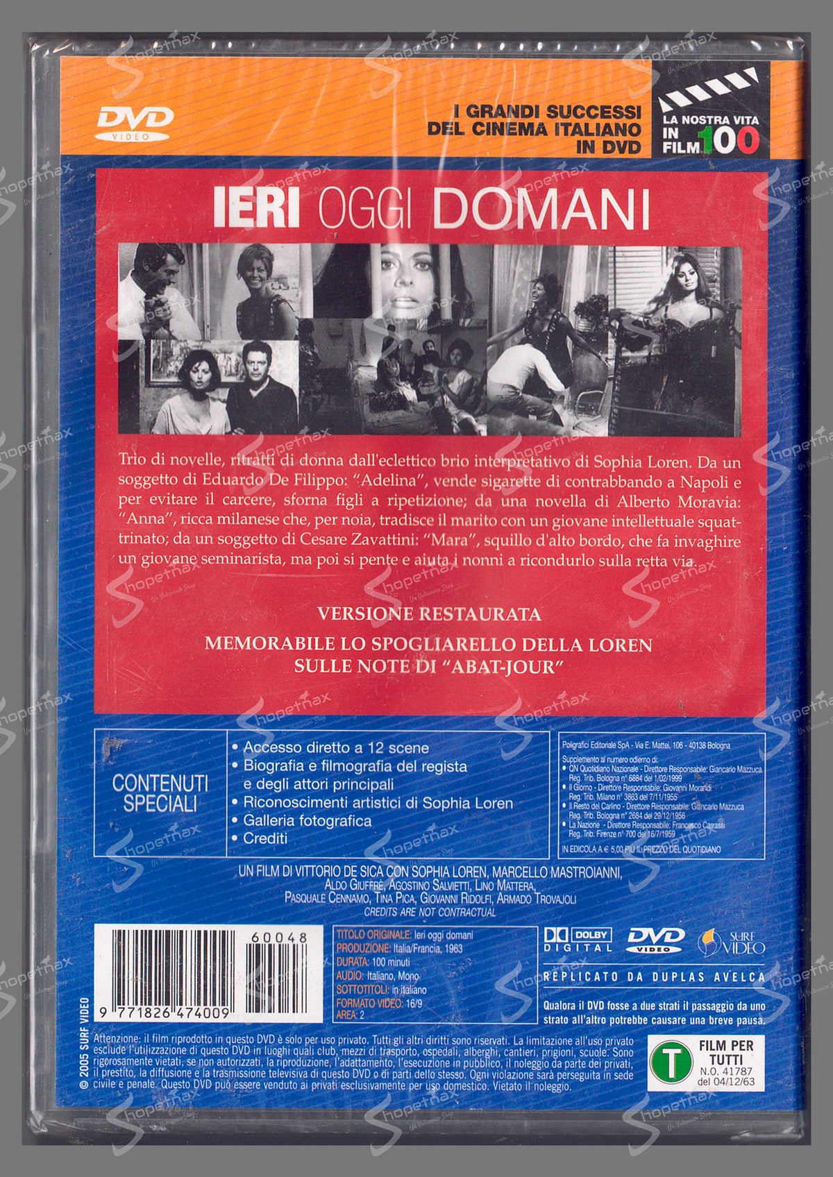 Ieri Oggi Domani (1963) DVD Editoriale