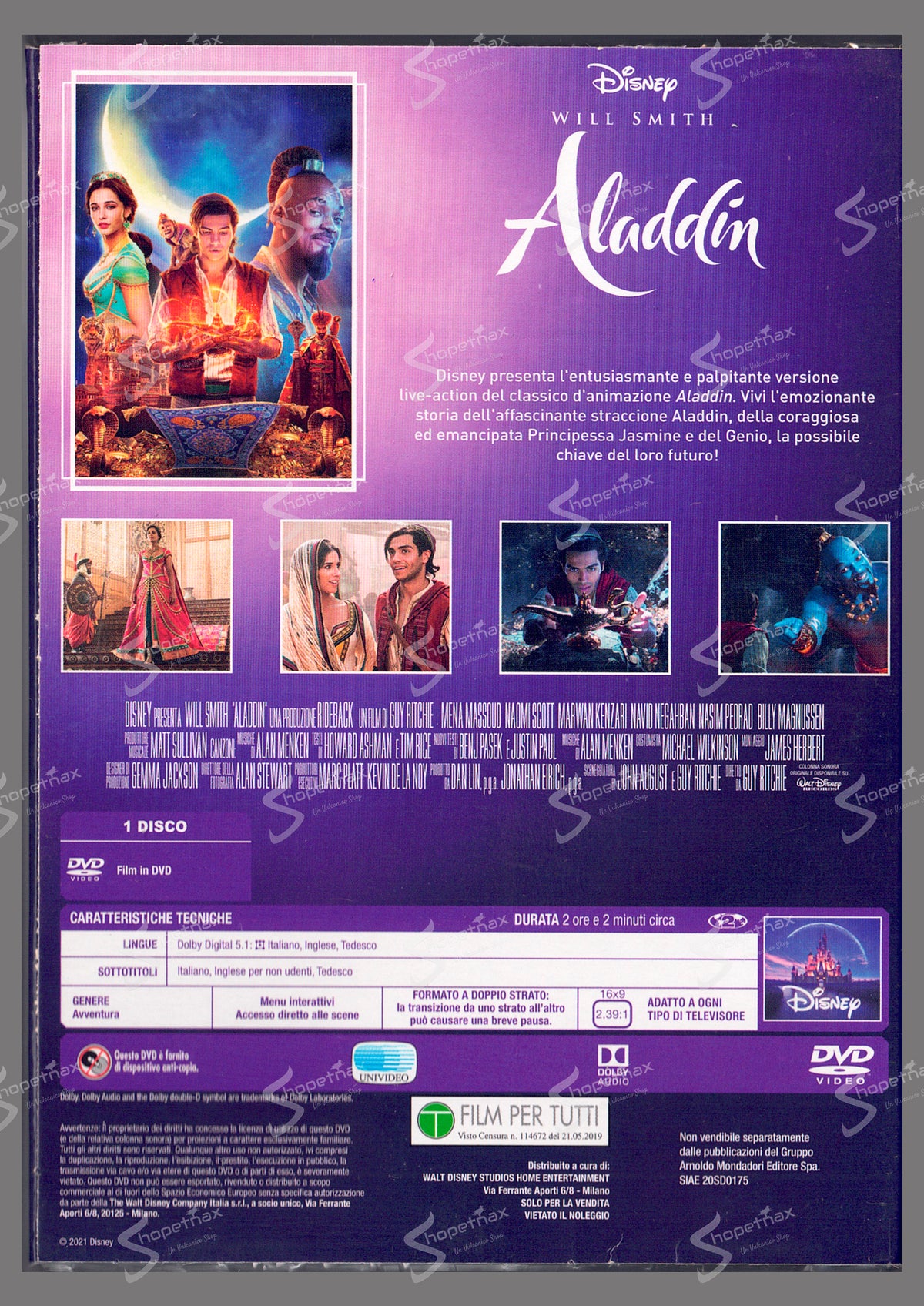 Aladdin (Live Action) (2019) DVD Editoriale Sigillato