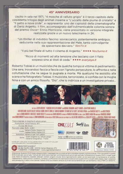 4 Mosche di Velluto Grigio (1971) DVD