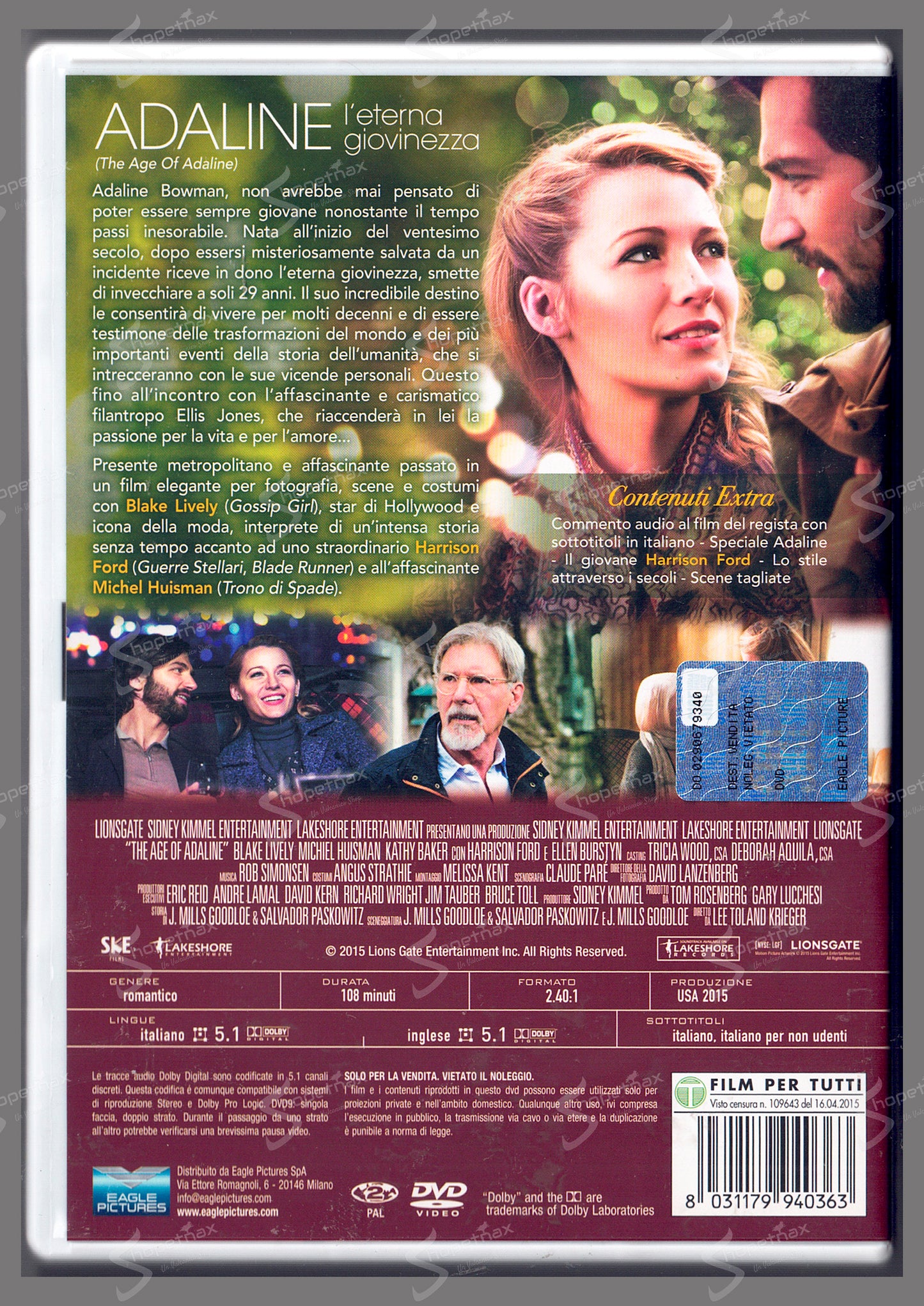 Adaline - L'Eterna Giovinezza (The Age of Adaline) (2015) DVD