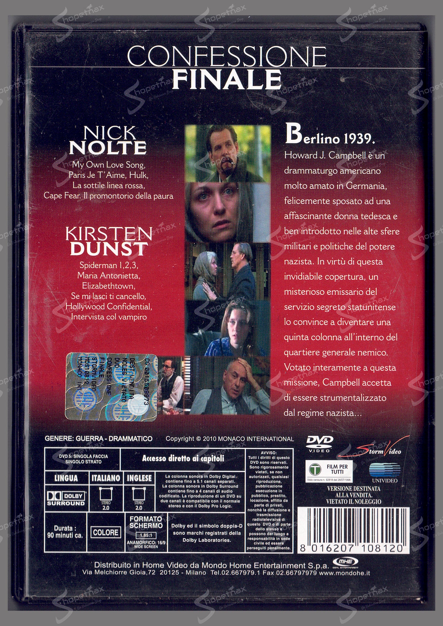 Confessione Finale (Mother Night) (1996) DVD