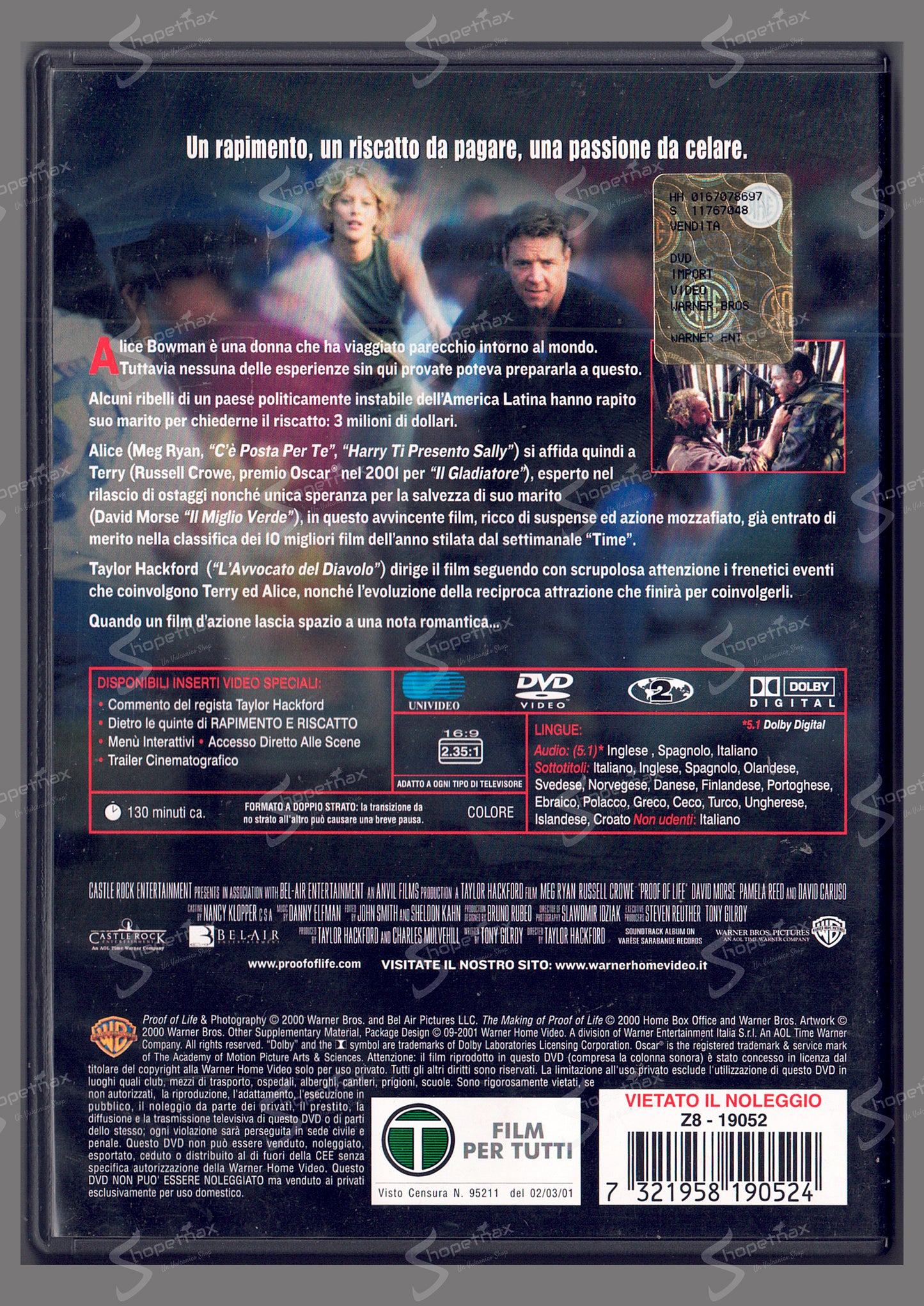 Rapimento e riscatto (Proof of Life) (2000) DVD