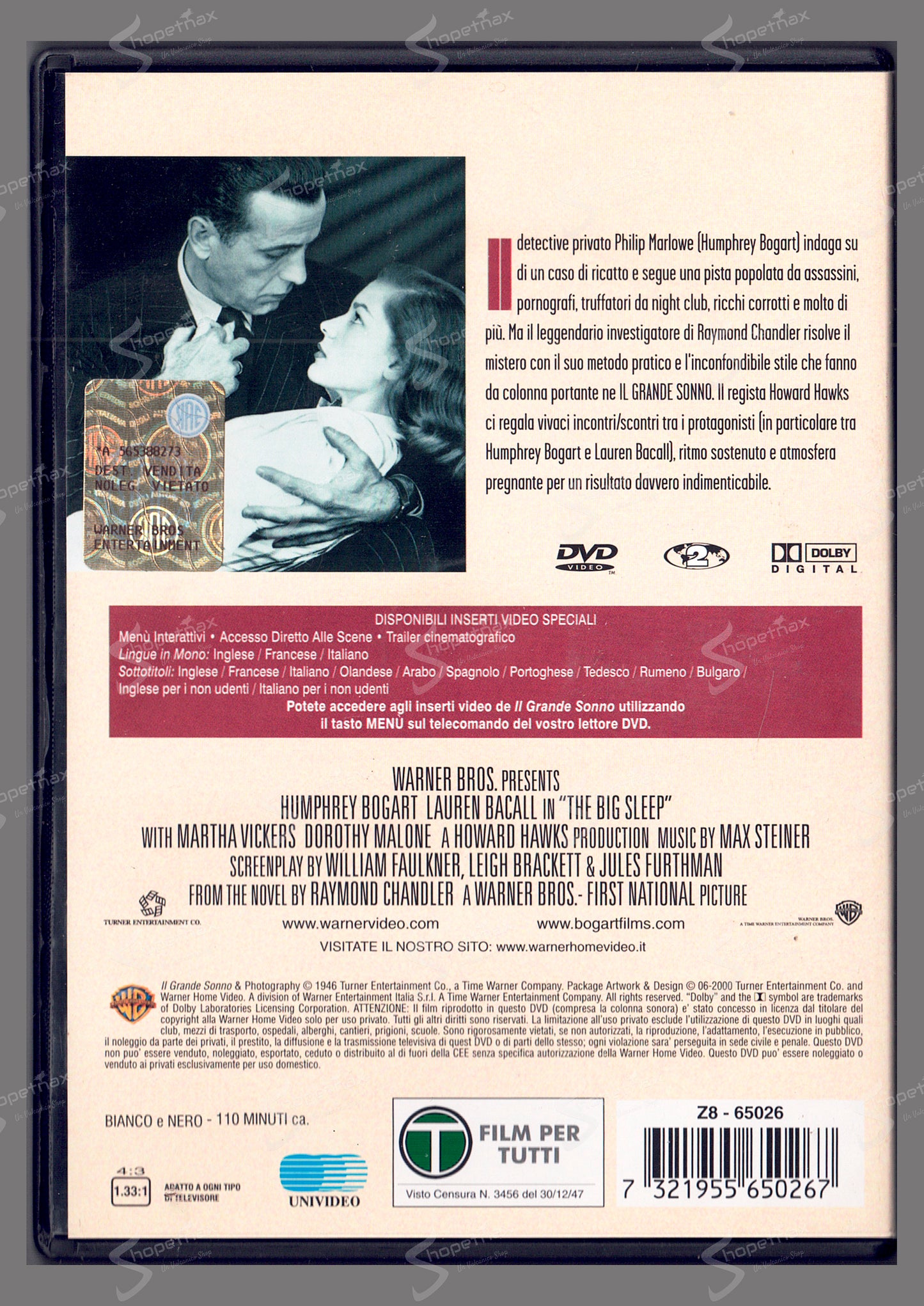 Il Grande Sonno (The Big Sleep) (1946) DVD