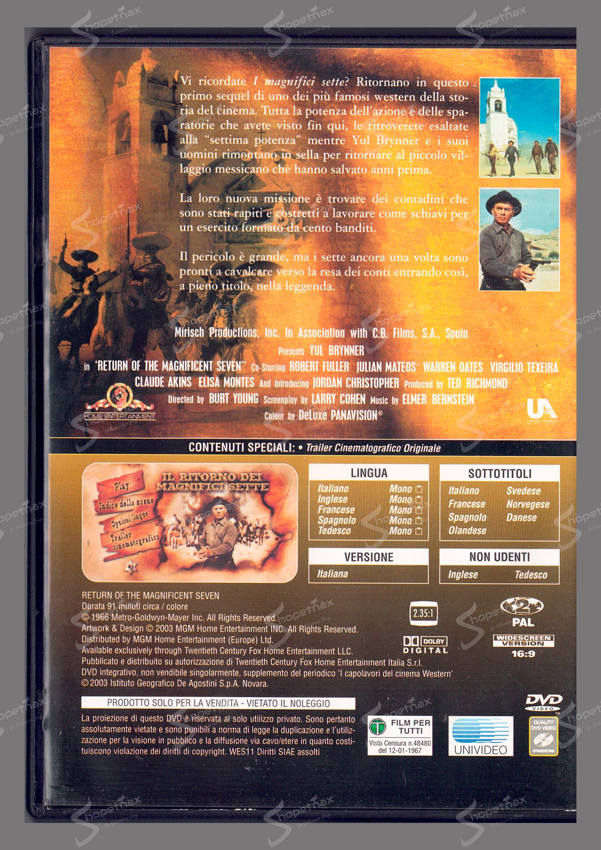 El regreso de los siete magníficos (1966) DVD Editorial
