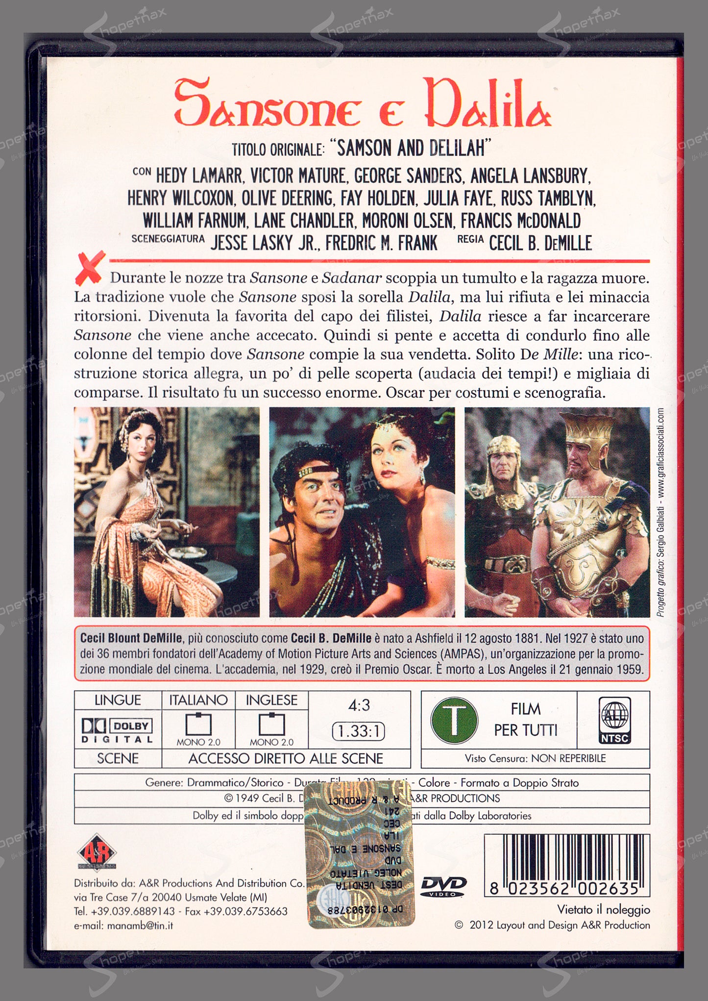 Sansone e Dalila (Samson and Delilah) (1949) DVD