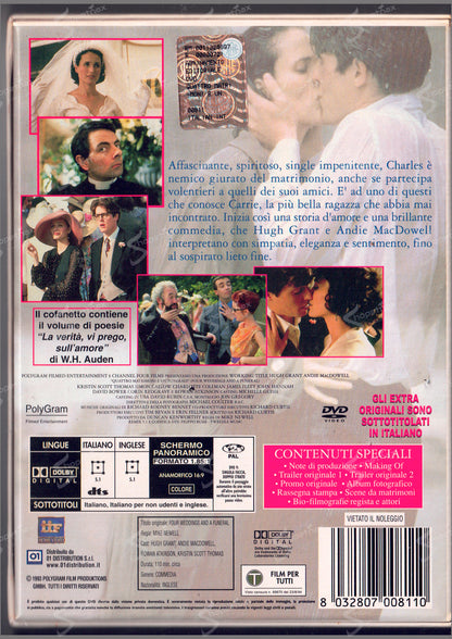 Quattro Matrimoni e un Funerale (Four Weddings and a Funeral) (1993) DVD Special Edition