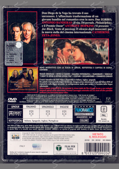 La Maschera di Zorro Collector's Edition DVD Jewel Box